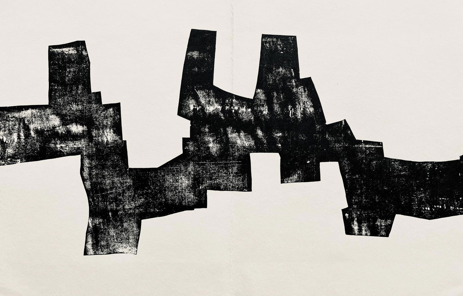 Eduardo Chillida, Composition, Derriere le miroir, Limited Edition Woodcut: Woodcut on velin paper. Paper size: 15 x 22 inches. Excellent condition, with centerfold, as issued. Inscription: Unsigned and unnumbered, as issued. Notes: From Derriere le miroir, N deg 174, 1968. P