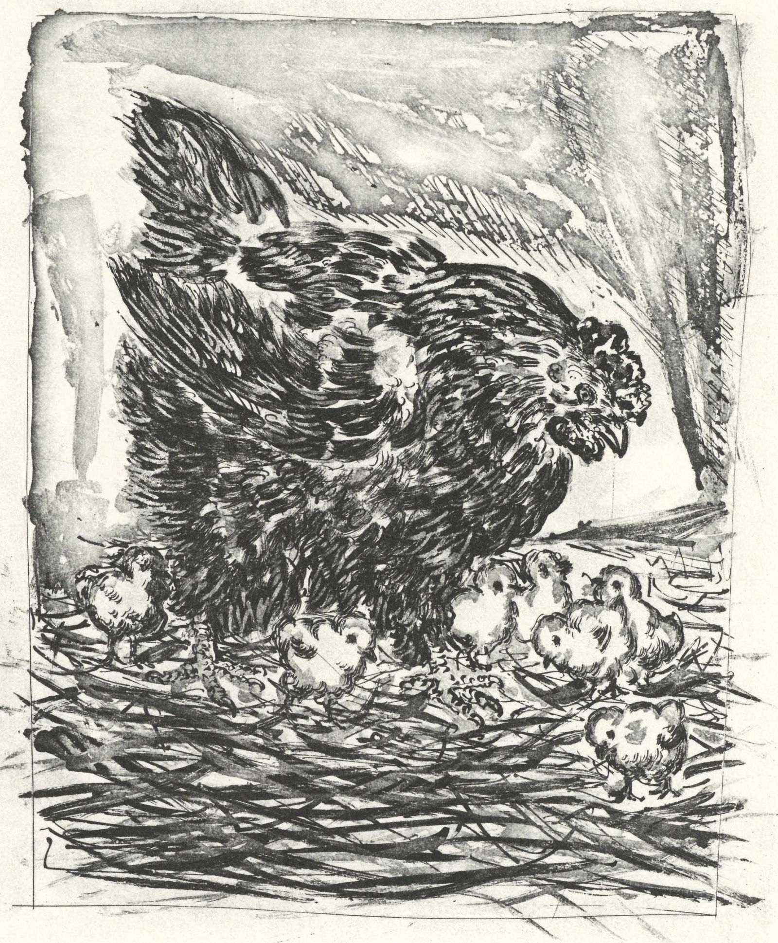 Pablo Picasso, La Mere poule (Mother Hen) (Orozco p.82), Histoire naturelle, Limited Edition (1 of 4)
