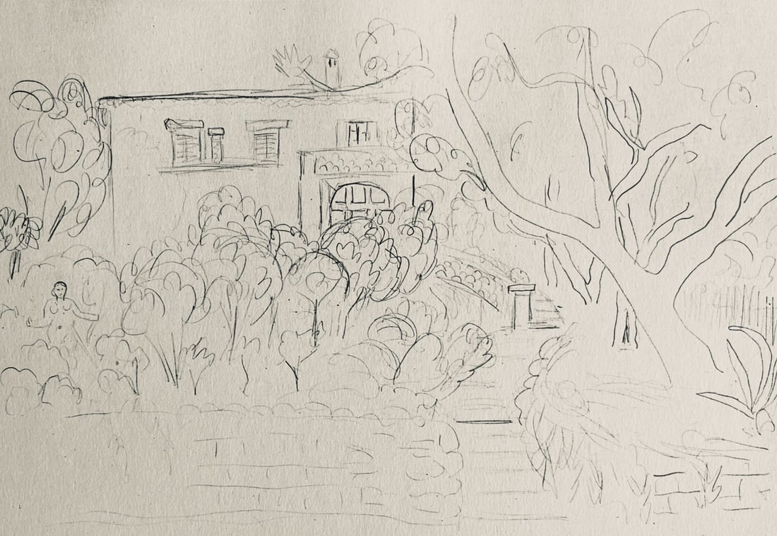 Henri Matisse, Composition (Dutel 3), Dessins de Henri-Matisse, Limited Edition Lithograph: Lithograph on velin Lafuma paper. Unsigned and unnumbered. Paper Size: 10 x 8 inches. Excellent condition. Notes: From the album, Dessins de Henri-Matisse, 1925. Published by Editions des Quatre Chemi