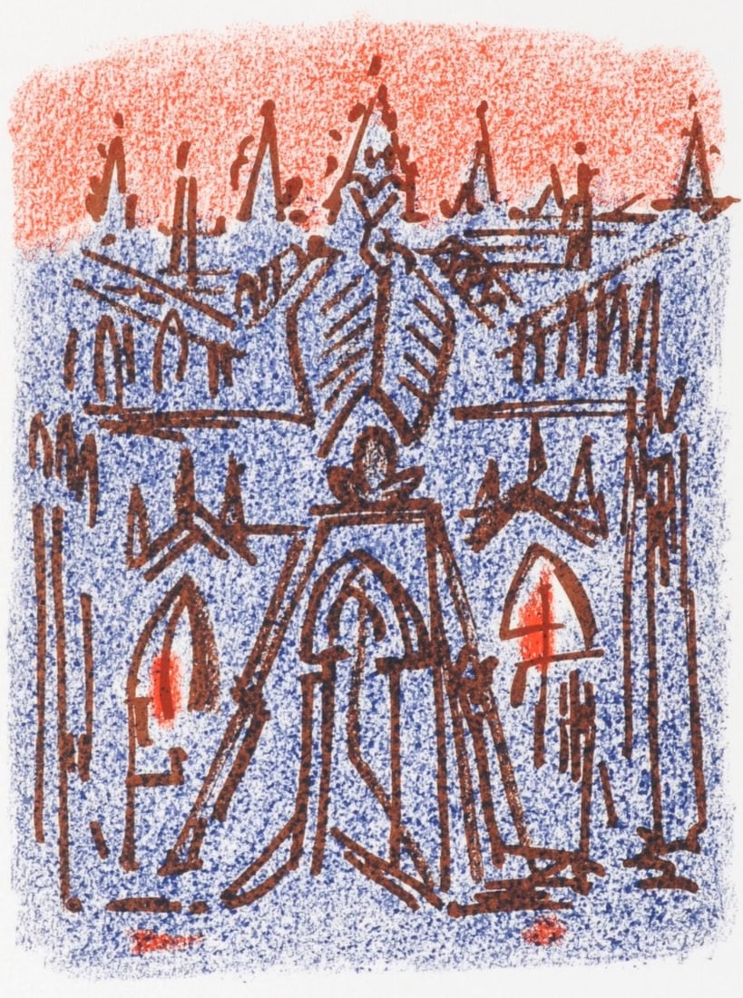 Andre Masson, Composition (Cramer 97), Une Etoile de Craie, Limited Edition Lithograph: Lithograph on velin d'Arches paper. Paper size: 14 x 10.875 inches. Excellent condition. Inscription: unsigned and unnumbered, as issued. Notes: From the folio, Une Etoile de Craie, seize