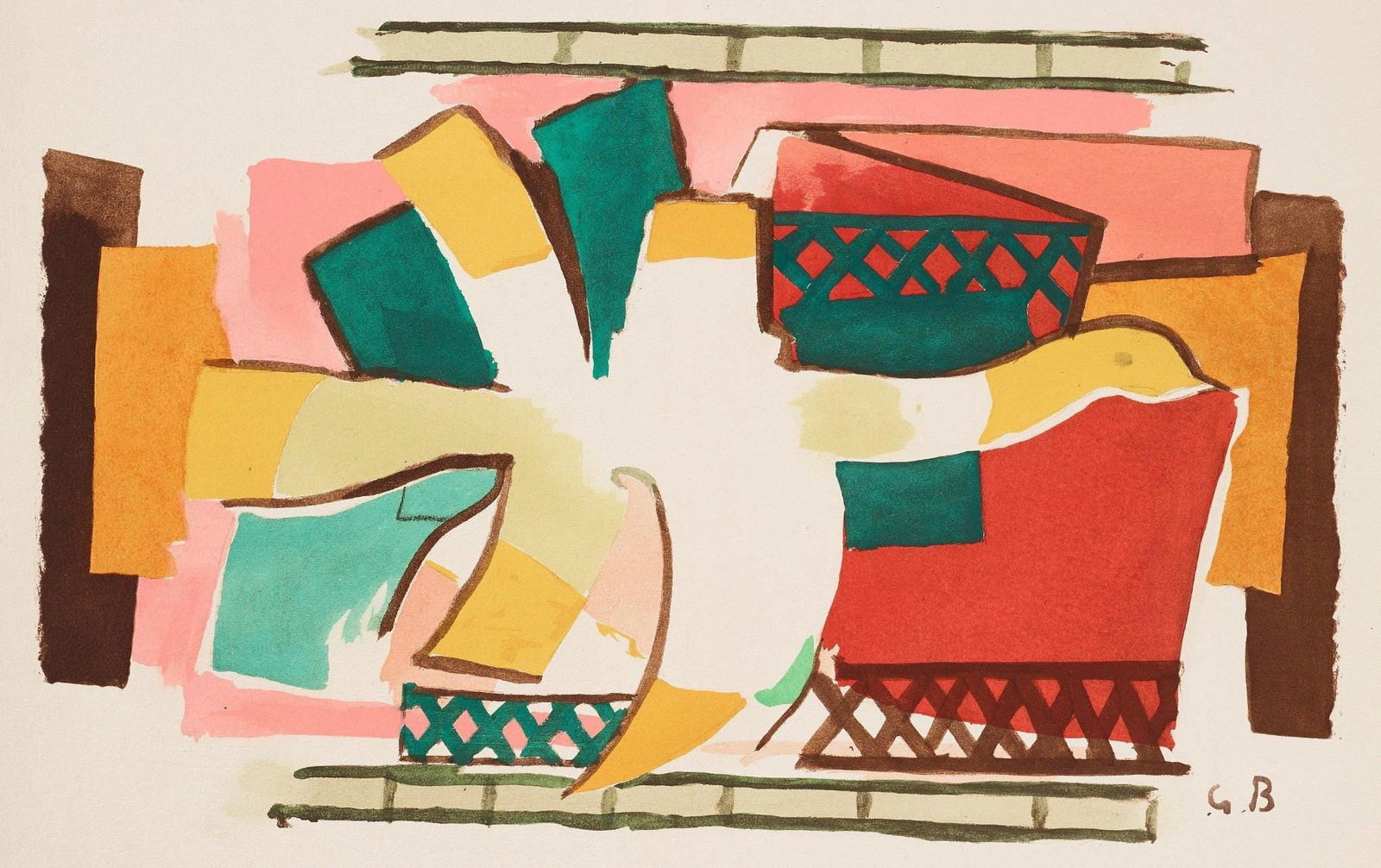 Georges Braque, Composition, Braque Espaces, 13 Dessins, Lavis, Aquarelles, Limited Edition (1 of 4)