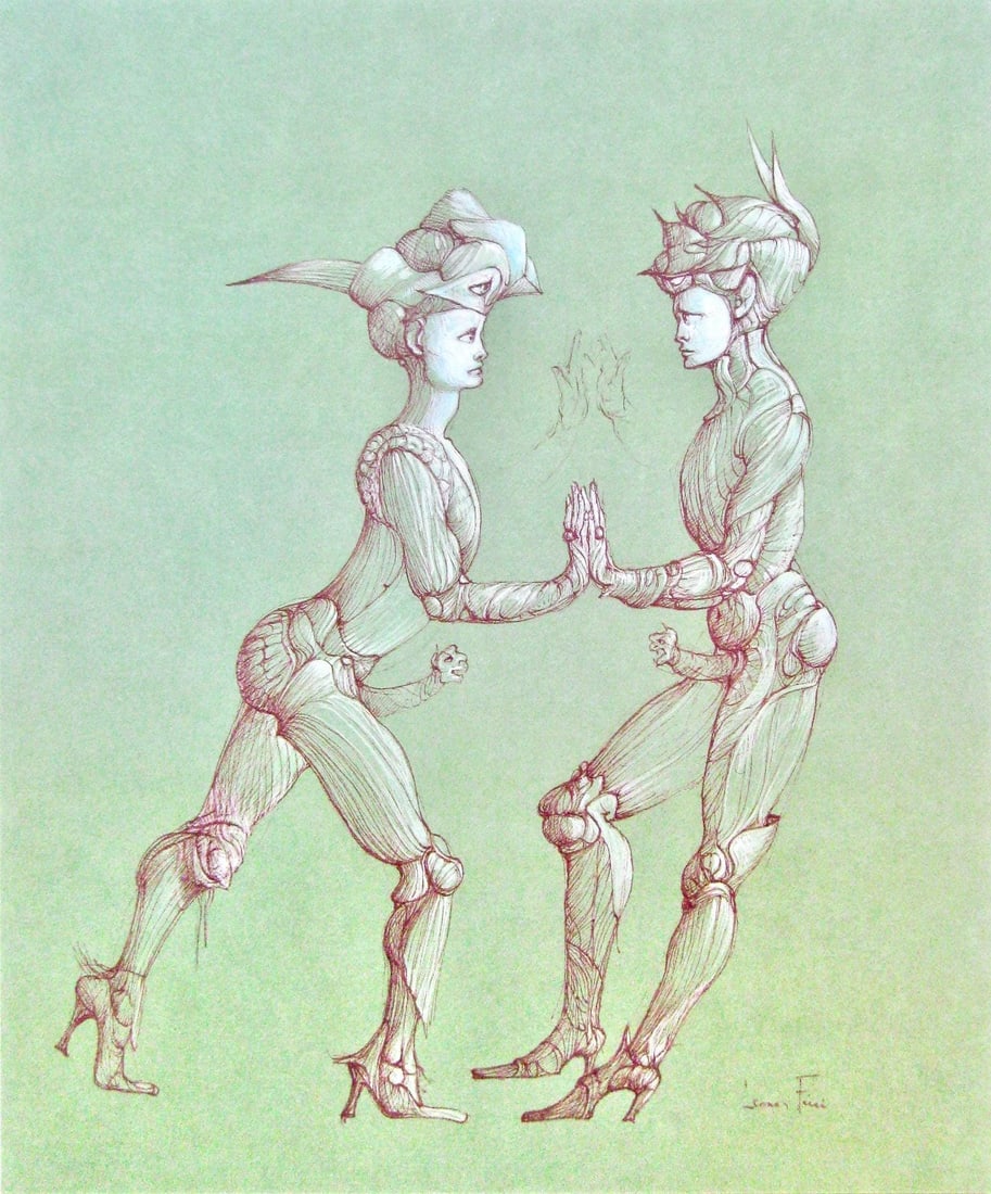 Leonor Fini, Composition, Fruits de la Passion, XXe siecle, Limited Edition Heliogravure: Heliogravure on velin de Rives pur chiffon paper, manufactured by Les papeteries de Rives, Voiron, France. Paper Size: 16.93 x 14.17 inches. Inscription: Signed in the plate and unnumbered, as issued.