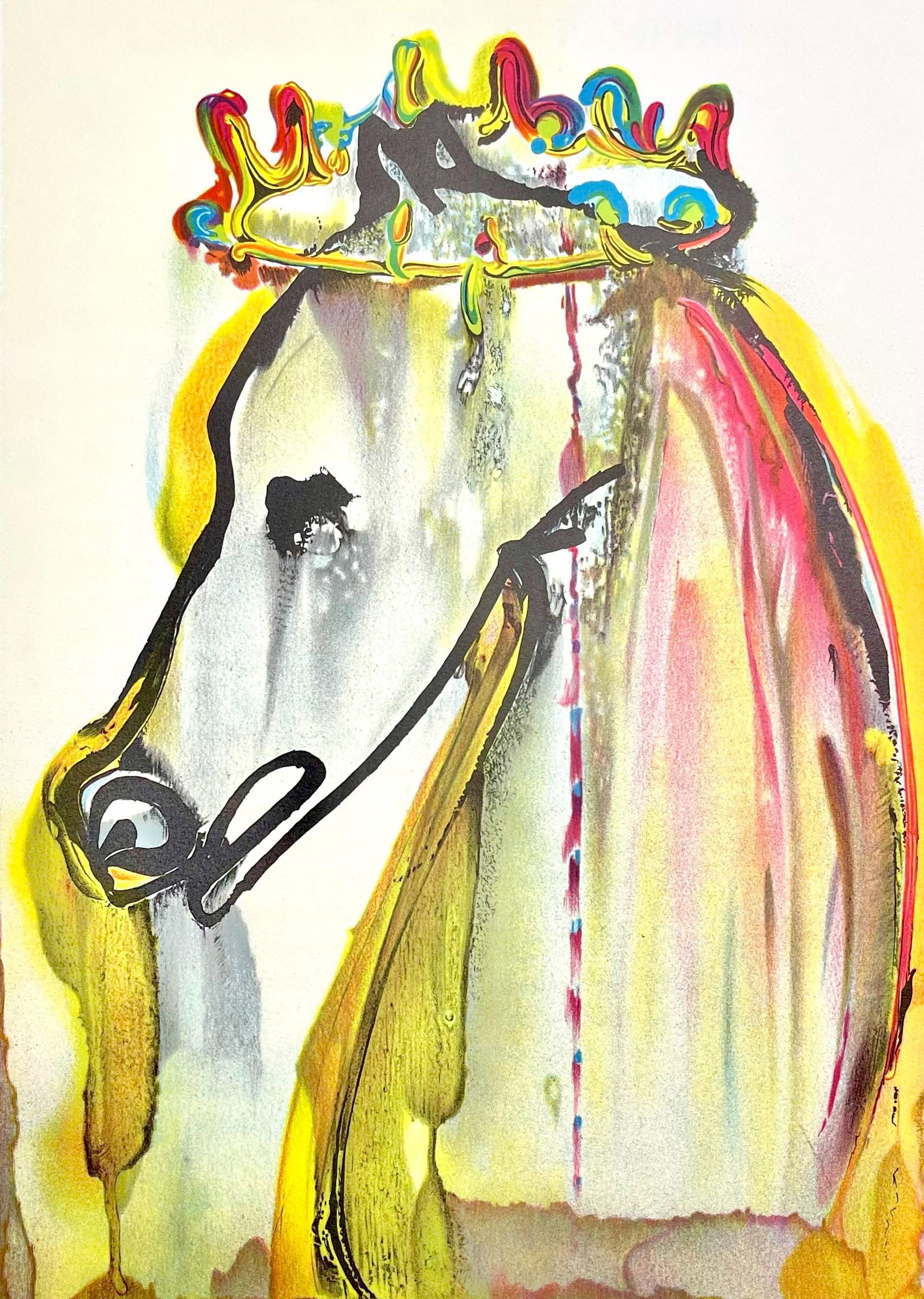 Salvador Dali, Caligula, Les Chevaux de Dali, Fac-simile Signed, Limited Edition Lithograph (after): Lithograph in colors on pur chiffon velin d'Arches paper. Paper size: 22.24 x 14.37 inches. Inscription: Fac-simile signed and unnumbered, as issued. Condition: Very good/excellent, consistent with ag