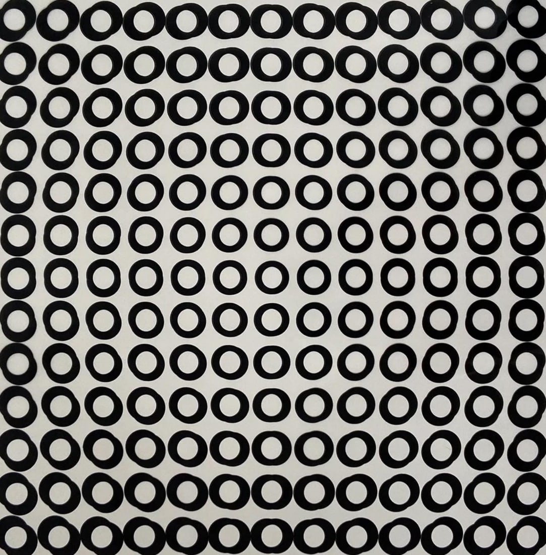 Victor Vasarely, Composition, Tiefenbilder, Limited Edition Heliogravure: Heliogravure on Mylar laid on 280 gm M2 gloss paper. Paper Size: 11 x 11 inches. Excellent condition. Notes: From the folio, Tiefenbilder, 1972. Published and printed by Editions du Griffon, Neuchatel