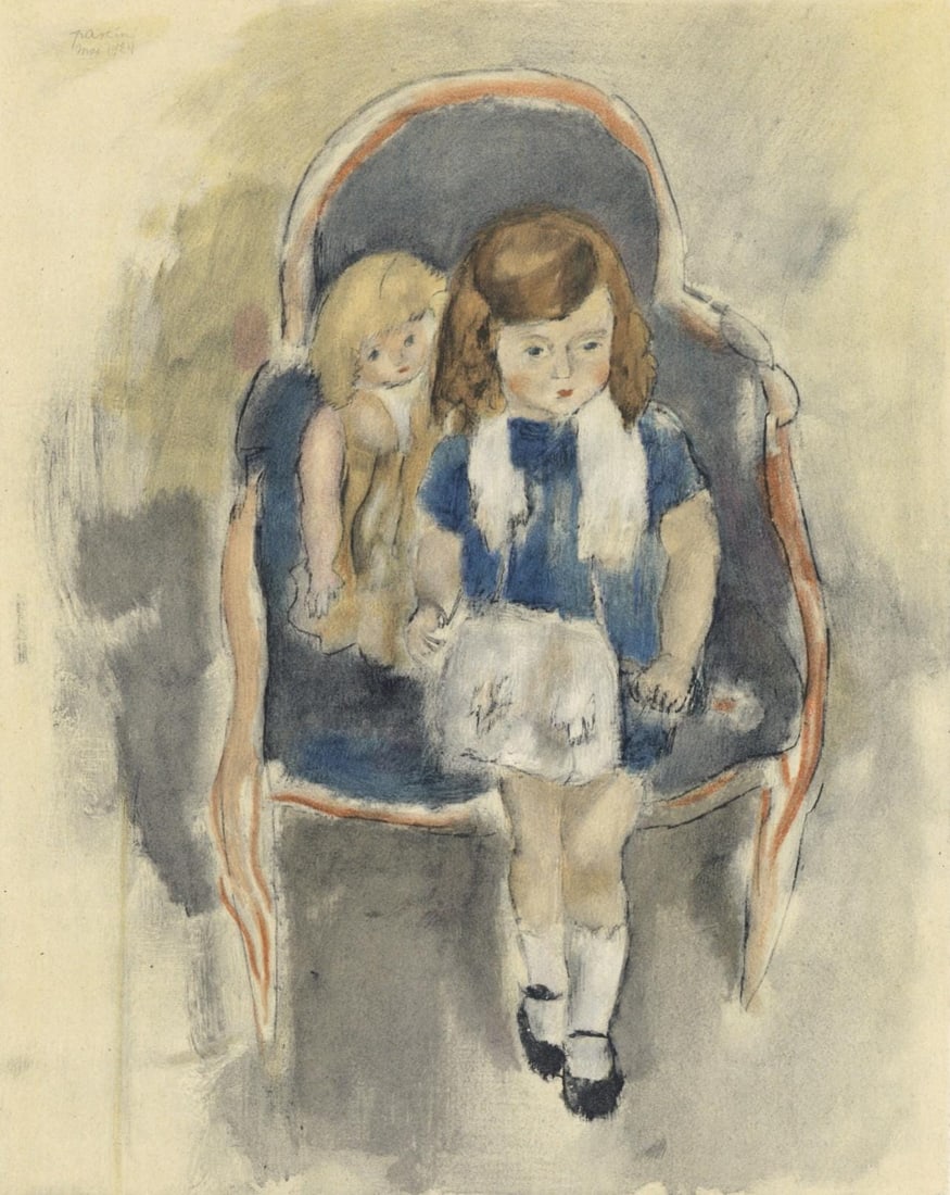 Jules Pascin, Jeanie Warnod, Pascin, Limited Edition Lithograph: Lithograph on grand velin Renage paper. Paper size: 12.25 x 9.5 inches. Excellent condition. Inscription: Signed in the plate and unnumbered, as issued. Notes: From the album, Pascin, 1954. Published