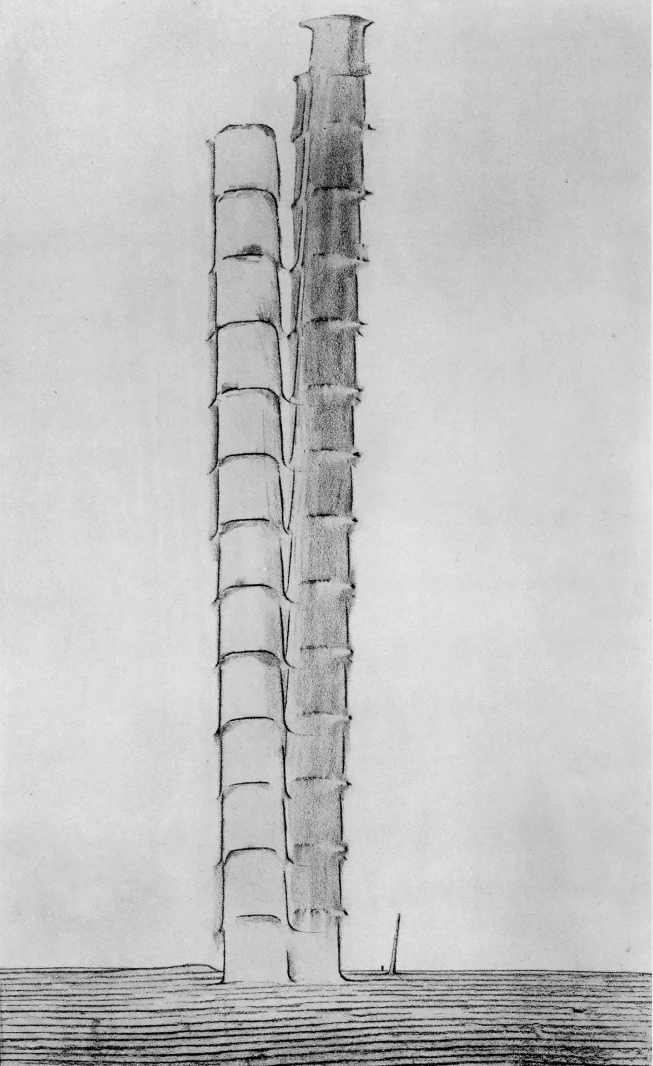 Max Ernst, Composition (Spies/Leppien 222), Histoire Naturelle, Limited Edition Lithograph: Collotype from frottage on velin paper. Paper size: 19.625 x 12.75 inches. Excellent condition. Unsigned and unnumbered, as issued. Notes: From the album, Max Ernst, Histoire Naturelle, 1972. Publishe