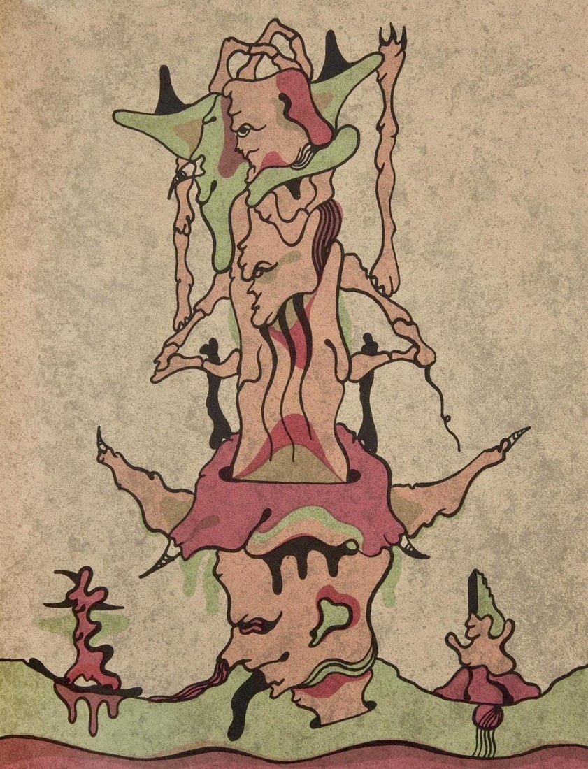 Jorge Camacho, Composition, Ediciones Poligrafa, Redfern Gallery, Limited Edition Lithograph (1 of 4)