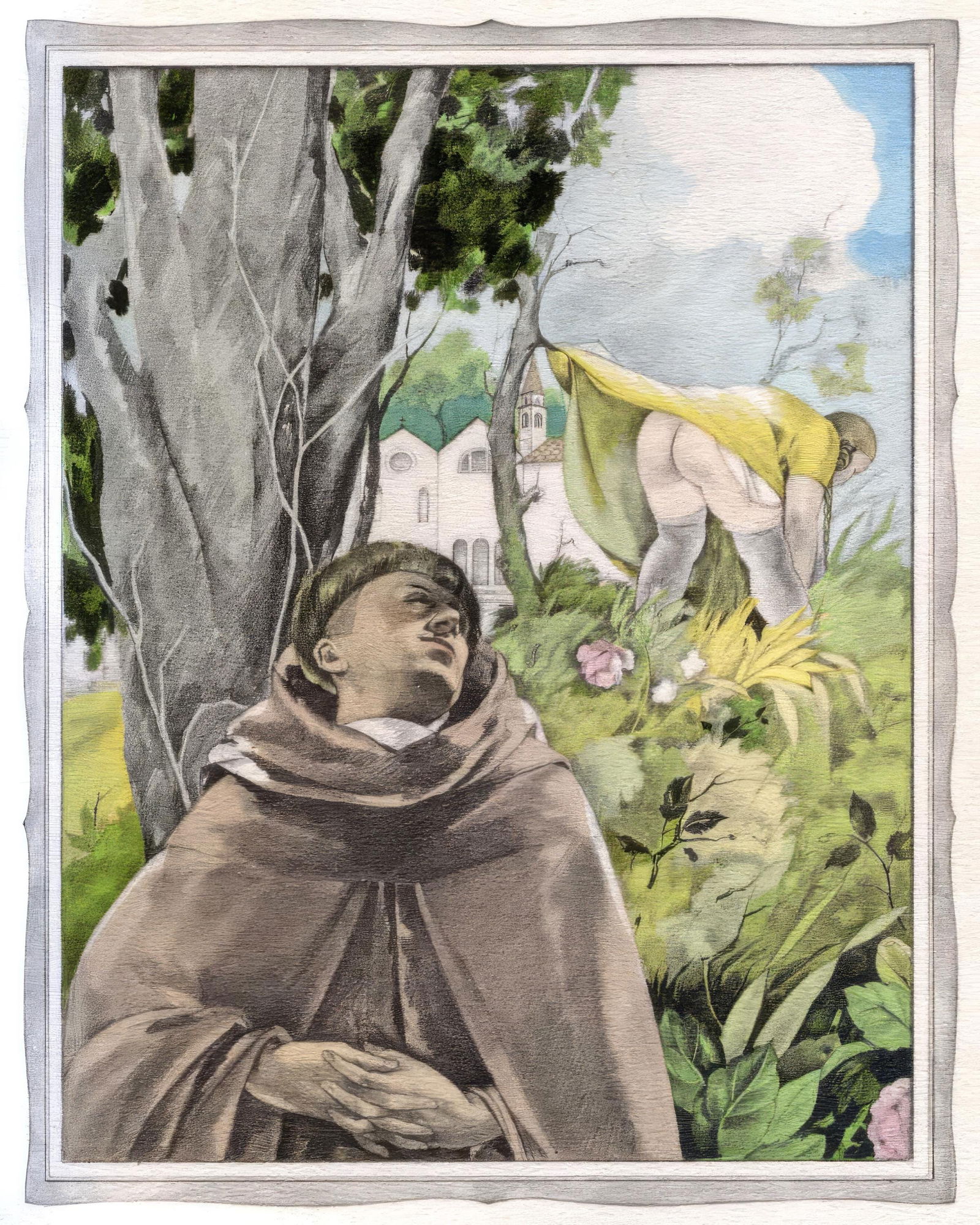 Umberto Brunelleschi, Untitled, from The Tales of Boccaccio, Limited Edition Lithograph and Pochoir,: This exquisite lithograph and pochoir by Umberto Brunelleschi (1879-1949), titled Sans titre (Untitled), originates from the celebrated album Les contes de Boccace (The Tales of Boccaccio), published