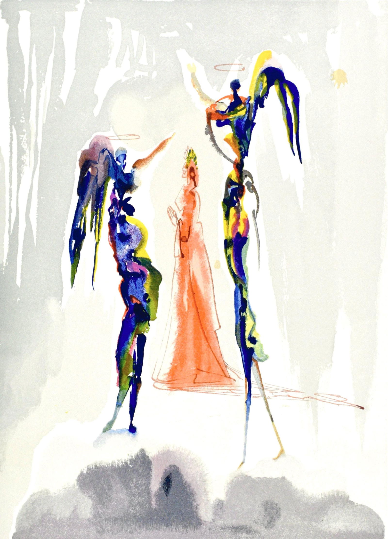 Salvador Dali, Paradiso XXVII (Michler/Lopsinger 1039-1138; Field 189-200), La Divina Commedia,: Woodcut in colors on velin pur chiffon de Rives paper. Paper size: 13 x 10.375 inches. Inscription: Unsigned and unnumbered, as issued. Catalogue raisonne references: Dali, Salvador, et al. Salvador D