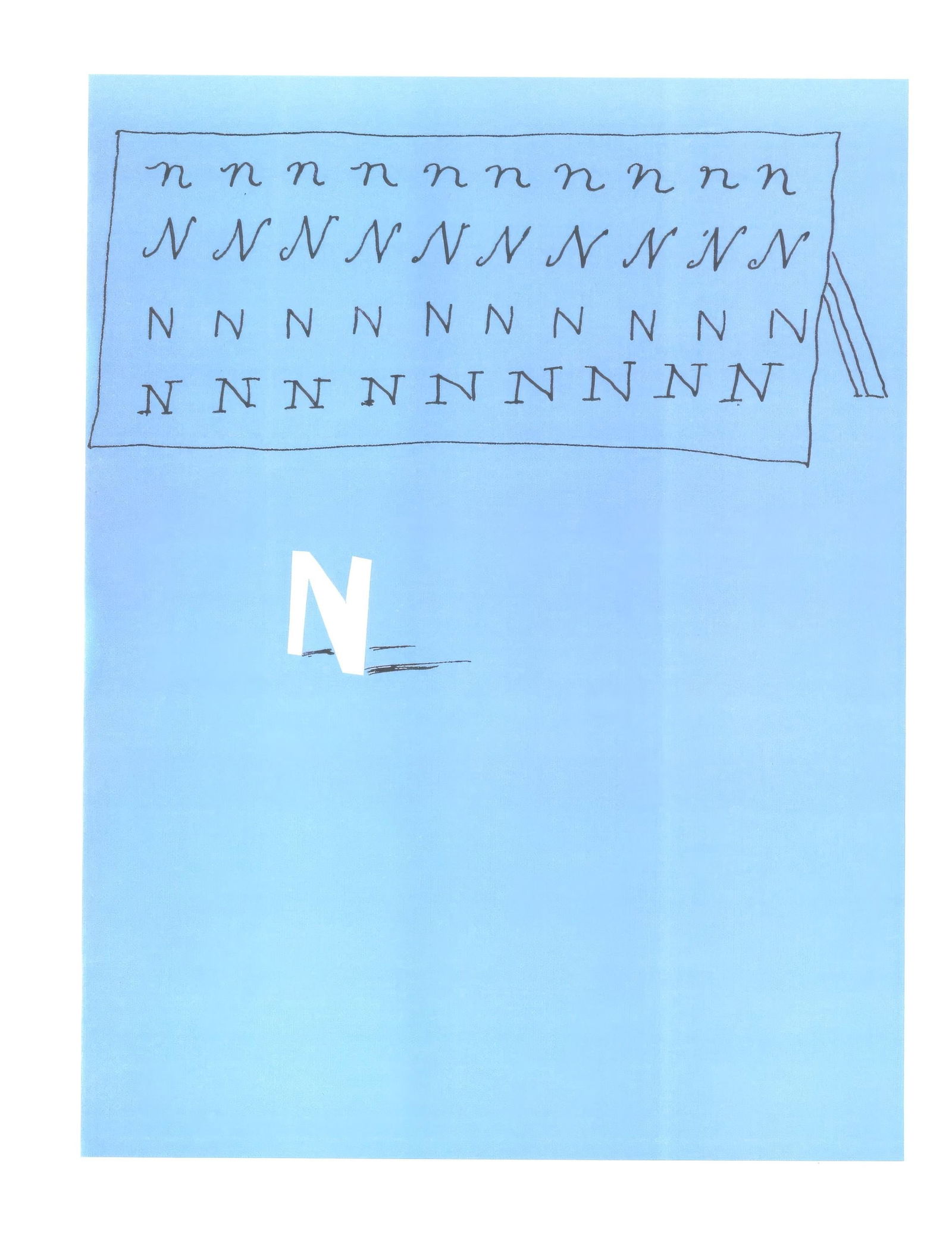 David Hockney, Letter N, from Hockney's Alphabet, Limited Edition Lithograph, 1991: This exquisite lithograph by David Hockney (born 1937), titled Letter N, from the folio Hockney's Alphabet, Drawings by David Hockney, originates from the 1991 edition published by Aids Crisis Trust,