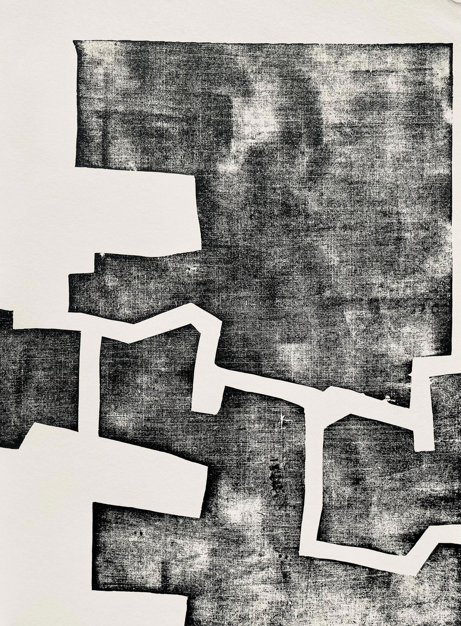 Eduardo Chillida, Composition, Derriere le miroir, Limited Edition Woodcut: Woodcut on velin paper. Paper size: 15 x 11 inches. Excellent condition. Inscription: Unsigned and unnumbered, as issued. Notes: From Derriere le miroir, N deg 174, 1968. Published by Aime Maeght,