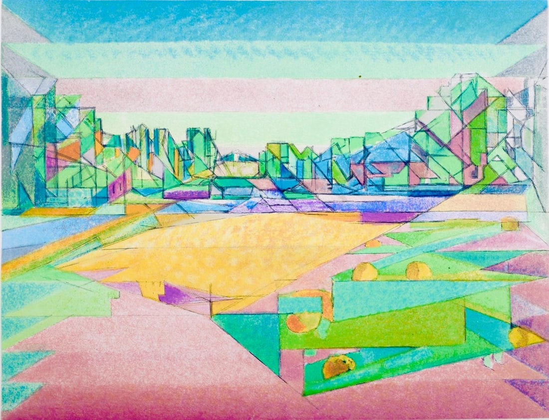 Jacques Villon, Composition (Ginestet/Pouillon 65-72), Jacques Villon, Huit lithographies, Limited (1 of 4)