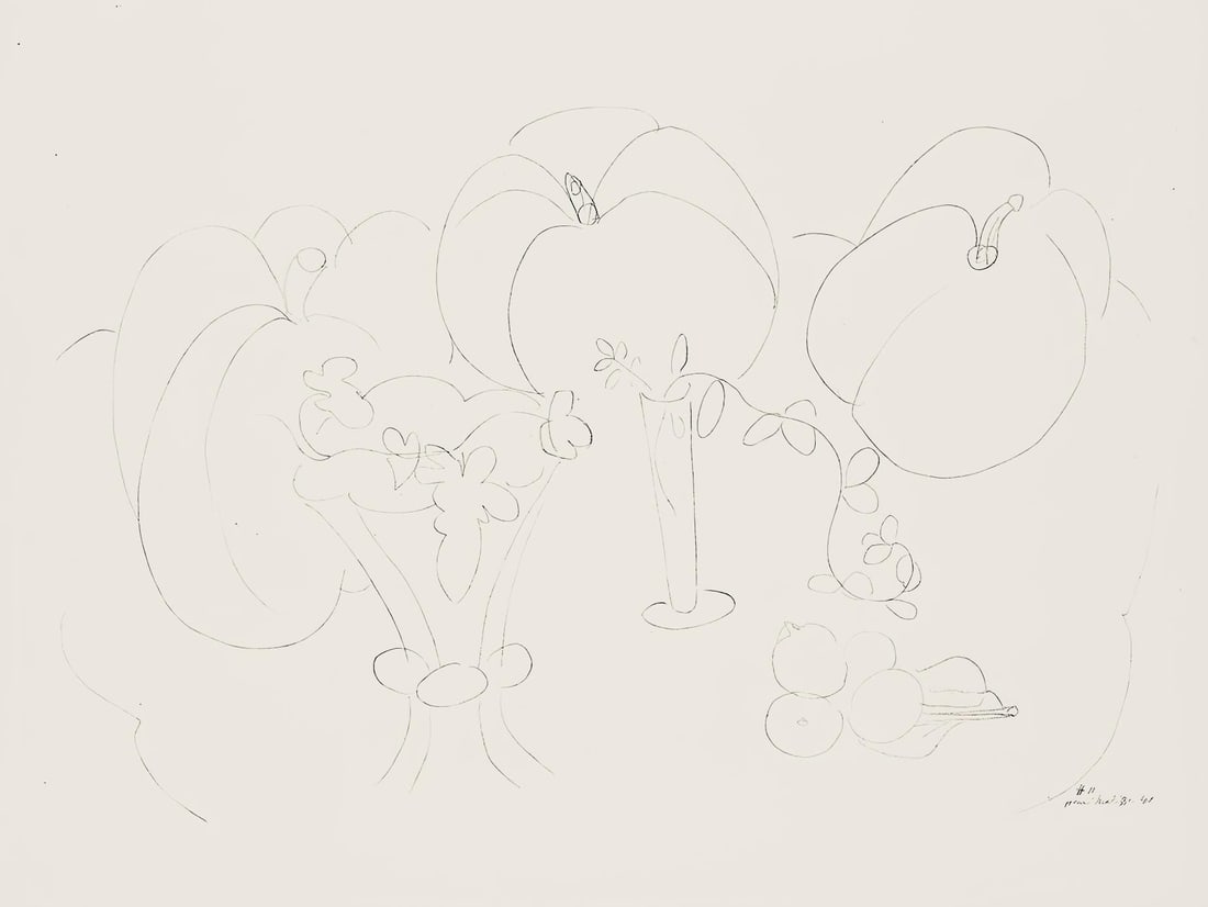 Henri Matisse, Serie H, var. 11 (Duthuit 9), Henri Matisse, Dessins, Themes et variations, Limited: Lithograph on velin pur fil paper. Paper Size: 9.625 x 12.875 inches. Excellent condition. Inscription: Signed in the plate and unnumbered, as issued. Notes: From the folio, Henri Matisse, Dessins,