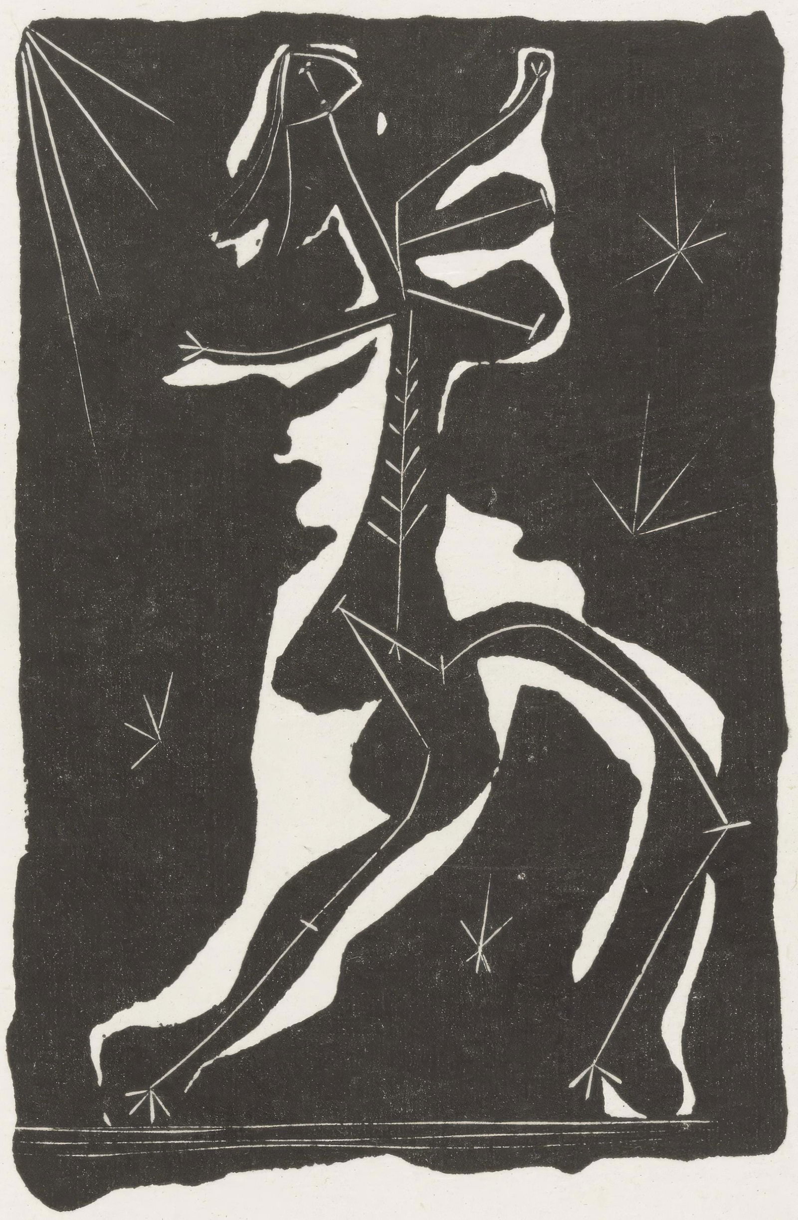 Pablo Picasso, Dancer, from Not Wanting, Limited Edition Zincograph, 1942: This exquisite zincograph by Pablo Picasso (1881-1973), titled Danseuse (Dancer), from the album Non vouloir (Not Wanting), originates from the 1942 edition published by Editions Jeanne Bucher,