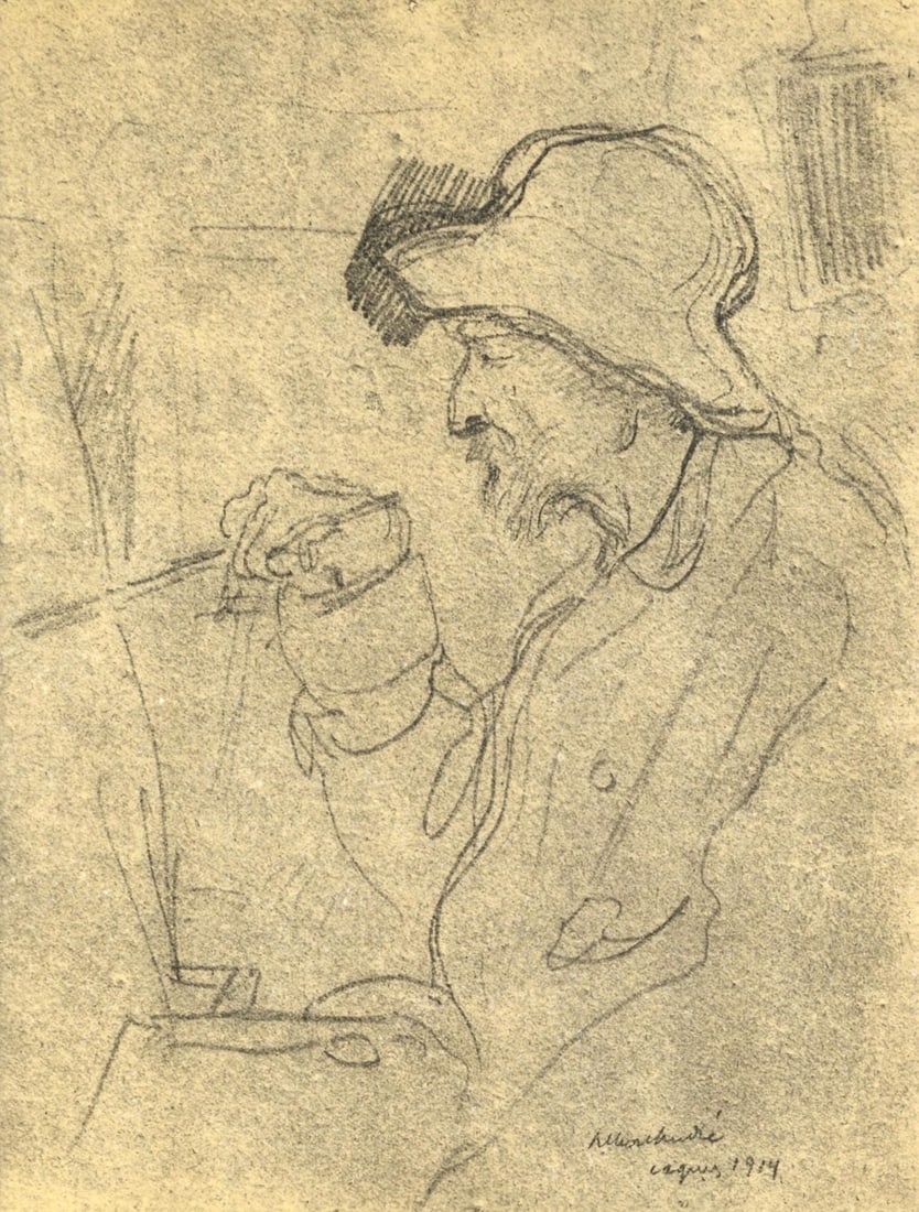 Albert Andre, Portrait de Auguste Renoir, Les Lithographies de Renoir, Limited Edition Lithograph: Lithograph on grand velin Renage filigrane a la marque de l'editeur paper. Inscription: Signed in the plate and unnumbered, as issued. Paper Size: 12.5 x 9.5 inches; image size: 9 x 6.75 inches.