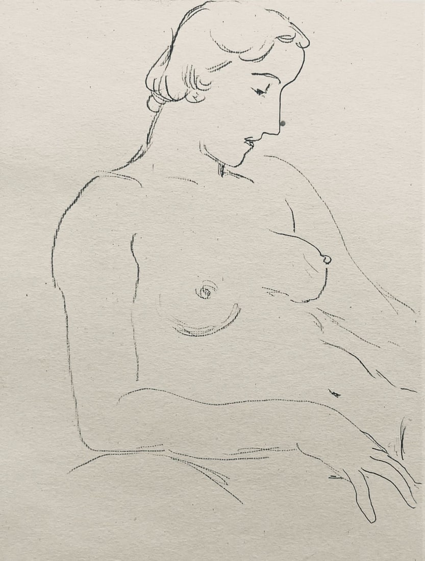 Henri Matisse, Composition (Dutel 3), Dessins de Henri-Matisse, Limited Edition Lithograph: Lithograph on velin Lafuma paper. Unsigned and unnumbered. Paper Size: 10 x 8 inches. Excellent condition. Notes: From the album, Dessins de Henri-Matisse, 1925. Published by Editions des Quatre