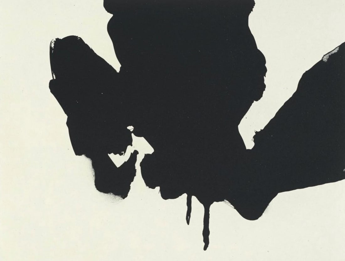 Robert Motherwell, Composition (Belknap 354-380; Engberg/Banach 415-441), Three Poems, Limited: Lithograph on Japon a la main, attached with chine applique to velin d'Arches paper. Paper Size: 21.5 x 17.875 inches. Excellent condition. Inscription: Unsigned and unnumbered, as issued. Notes: