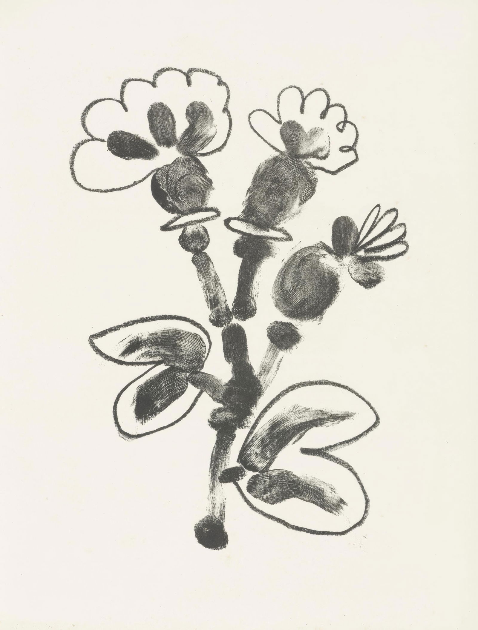 Pablo Picasso, Untitled, from In living memory, Limited Edition Lithograph, 1950: This exquisite lithograph by Pablo Picasso (1881-1973), titled Sans titre (Untitled), from the folio De memoire d'homme (In living memory), originates from the 1950 edition published by Editions