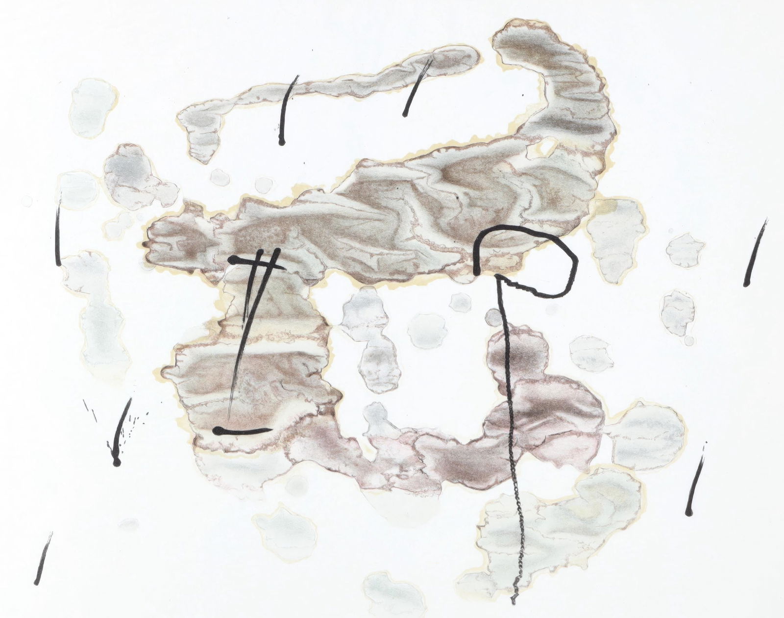 Joan Miro, Untitled, from Trace on the Water, Limited Edition Lithograph, 1963: This exquisite lithograph by Joan Miro (1893-1983), titled Sans titre (Untitled), from the album Trace sur l'eau (Trace on the Water), originates from the 1963 edition published by Maeght Editeur, Par