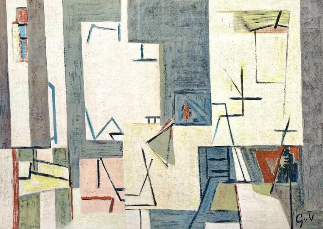 Geer van Velde, Composition, Derriere le miroir, Limited Edition Lithograph (1 of 4)