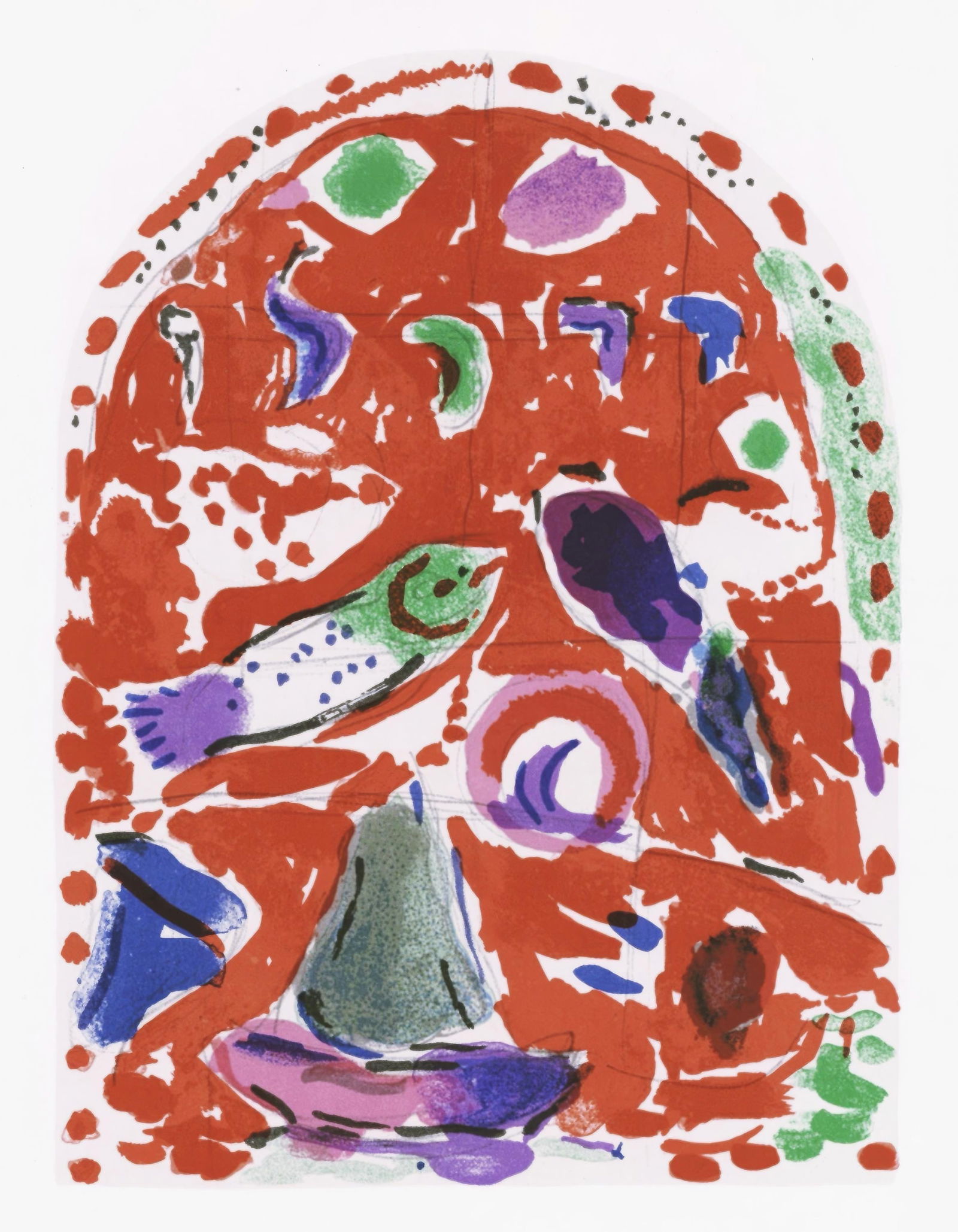 Marc Chagall, Tribe of Zebulun, from The Jerusalem Windows, Limited Edition Lithograph, 1962 (1 of 4)