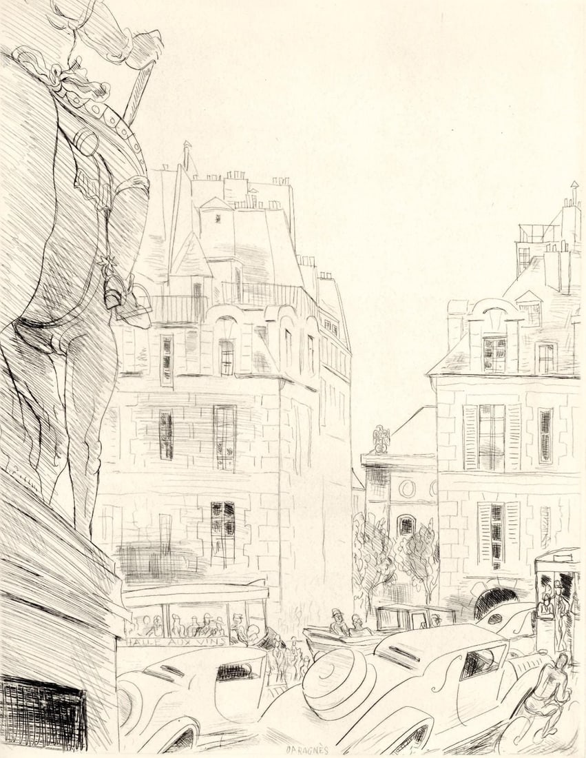 Jean Gabriel Daragnes, Presence de Paris, A La gloire a Paris, Limited Edition Etching (1 of 4)