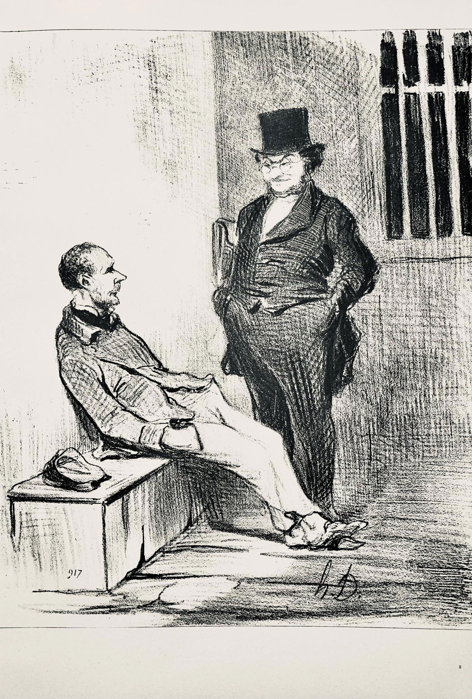 Honore Daumier, Composition, Honore Daumier, Law and Justice, Limited Edition Lithograph: Lithograph on velin paper. Inscription: Unsigned and unnumbered. Paper Size: 14 x 10 inches. Excellent condition. Notes: From the folio, Honore Daumier, Law and Justice, Twenty-Four Lithographs,