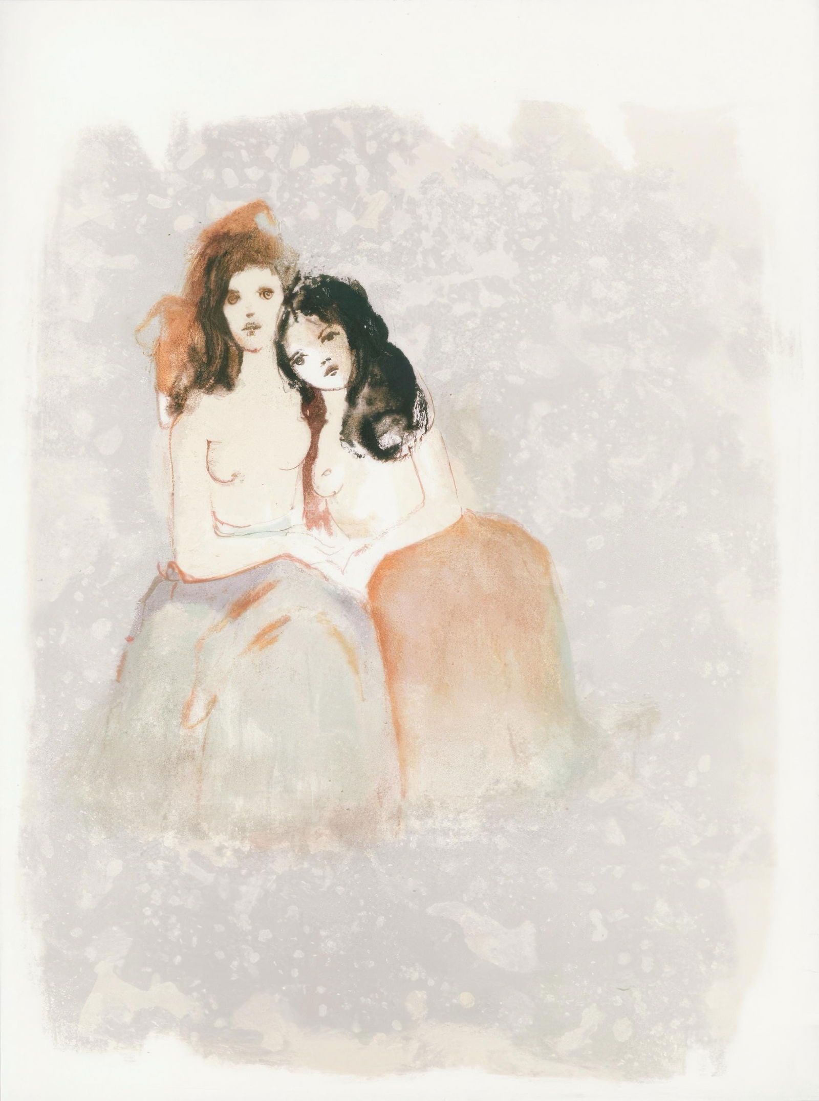 Leonor Fini, Composition, Parallelement, Limited Edition Lithograph, 1969: Lithograph on grand velin d'Arches paper. Paper size: 15.94 x 11.61 inches. Inscription: Unsigned and unnumbered, as issued. Condition: Very good/excellent, consistent with age. Notes: from the