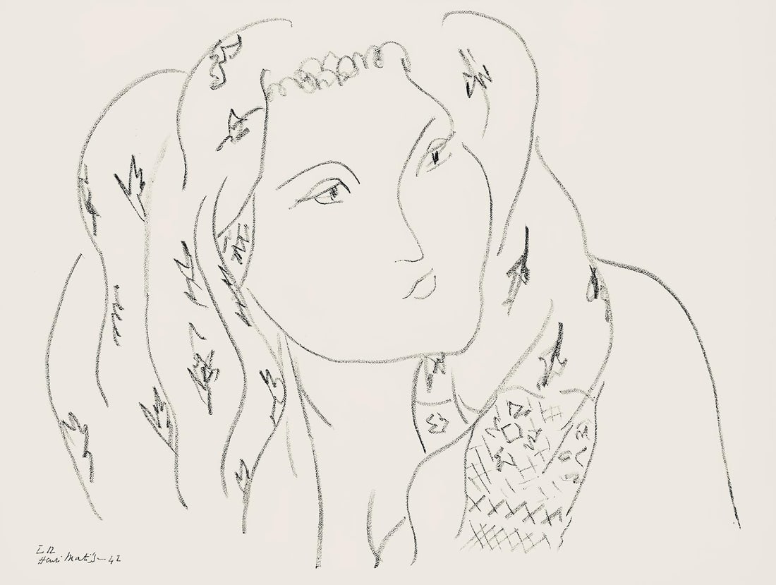 Henri Matisse, Serie L, var. 12 (Duthuit 9), Henri Matisse, Dessins, Themes et variations, Limited: Lithograph on velin pur fil paper. Paper Size: 9.625 x 12.875 inches. Excellent condition. Inscription: Signed in the plate and unnumbered, as issued. Notes: From the folio, Henri Matisse, Dessins,