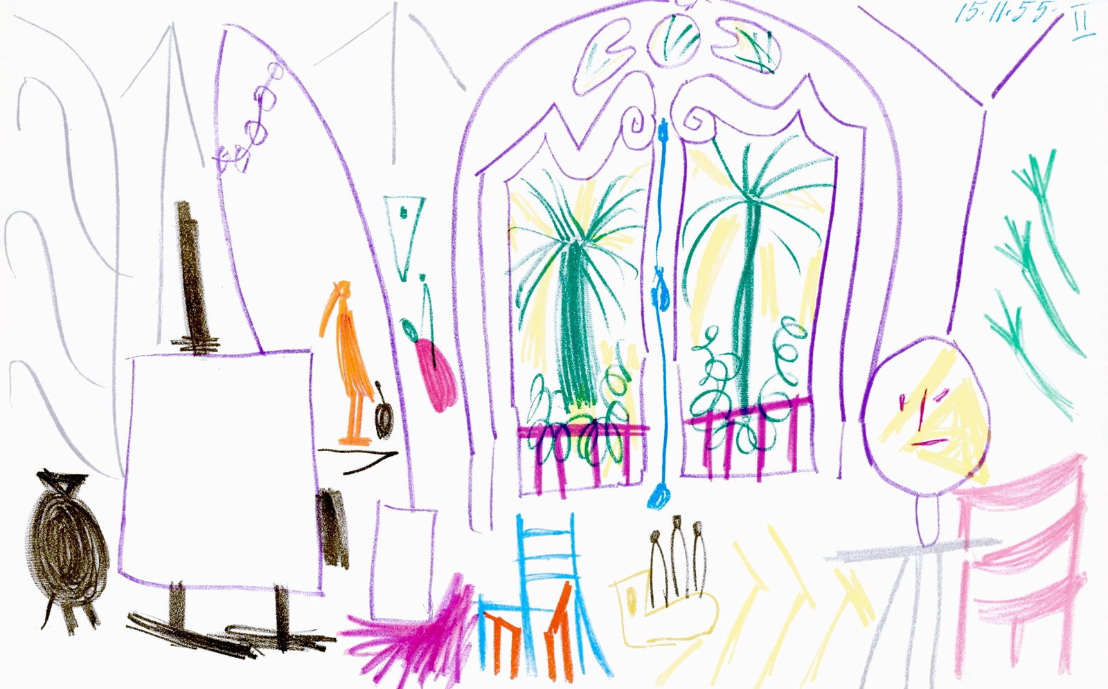 Pablo Picasso, Composition (Cramer 101), Carnet de la Californie, Limited Edition Collotype: Collotype on velin d'Arches paper. Paper size: 10.375 x 16.5 inches. Inscription: Unsigned and unnumbered, as issued. Catalogue raisonne reference: Goeppert, Sebastian, et al. Pablo Picasso, the Illus