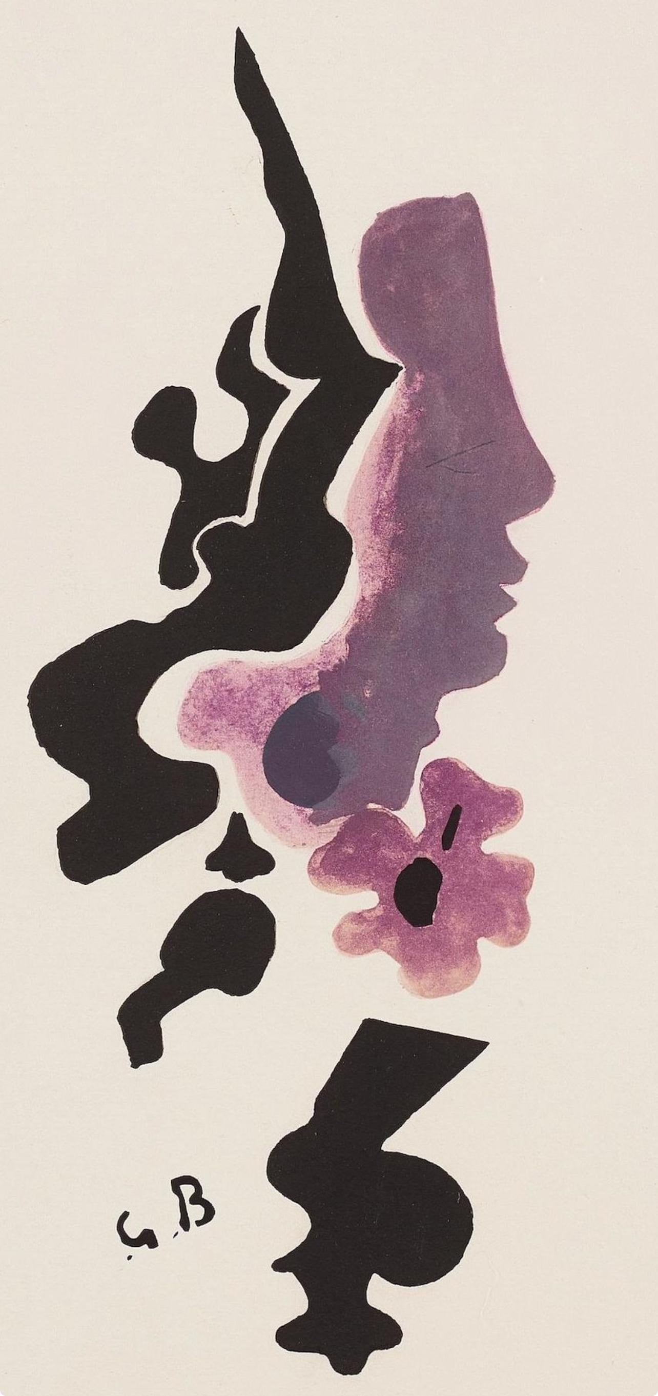 Georges Braque, Composition, Braque Espaces, 13 Dessins, Lavis, Aquarelles, Limited Edition: Lithograph and stencil on velin papier a la cuve du moulin richard de bas specialement filigrane pour cette edition paper. Paper size: 19.094 x 15.75 inches. Excellent condition. Inscription: signed i