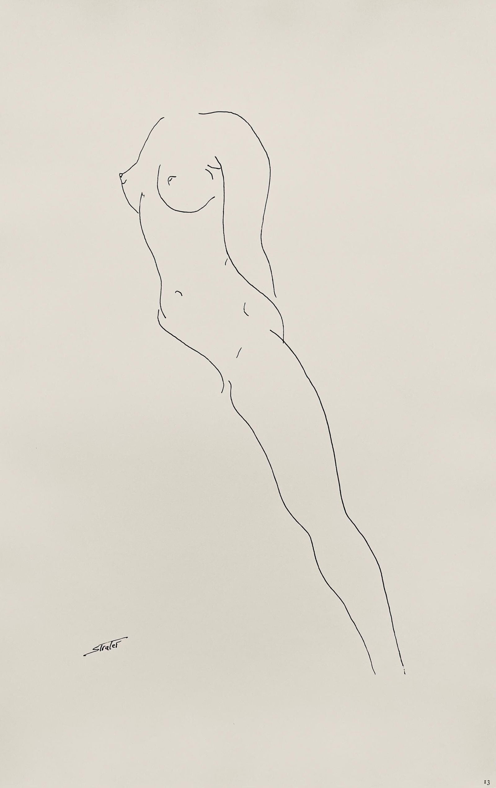 Henry Strater, Composition, 24 Drawings by Henry Strater, Limited Edition Lithograph: Lithograph on velin paper. Signed in the plate and unnumbered, as issued. Paper size: 20.5 x 13.5 inches. Excellent condition. Notes: From the folio, 24 Drawings by Henry Strater, 1963. Published by