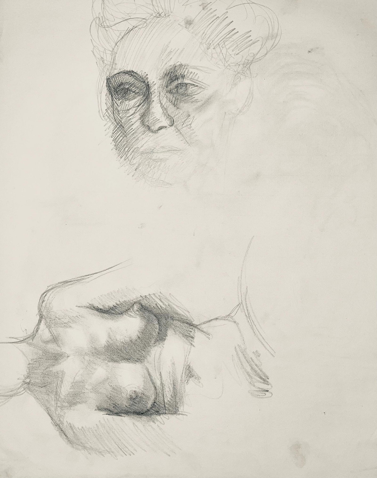 Ian Hornak, Renaissance Female Nude Figure Study, 1963, Original Drawing: Graphite on velin paper, circa 1963. Paper Size: 23 x 18 inches. Good condition, consistent with age. Inscription: Unsigned, Estate stamped, verso. Provenance: Estate of Ian Hornak, East Hampton.