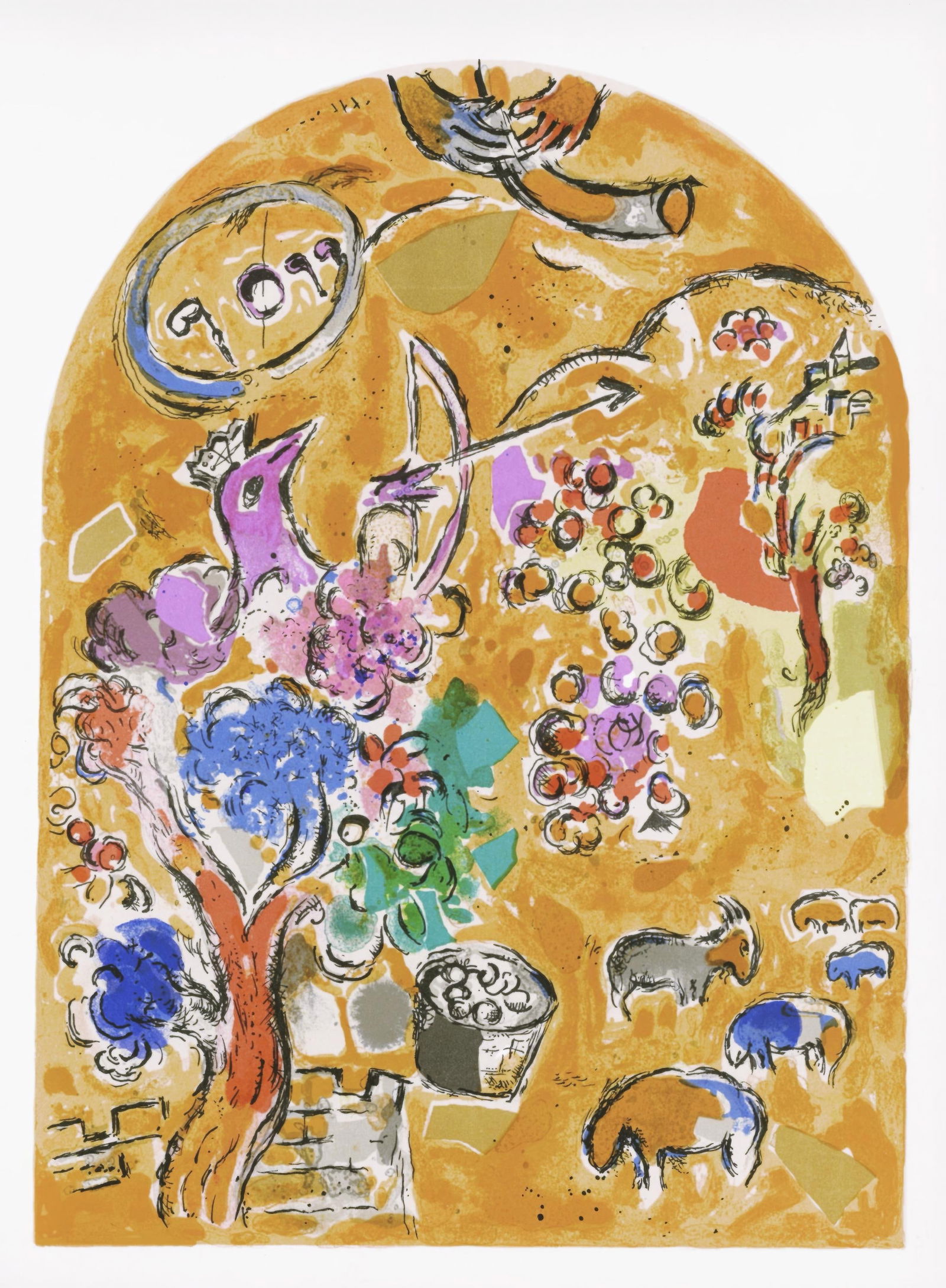 Marc Chagall, Tribe of Joseph, from The Jerusalem Windows, Limited Edition Lithograph, 1962 (1 of 4)