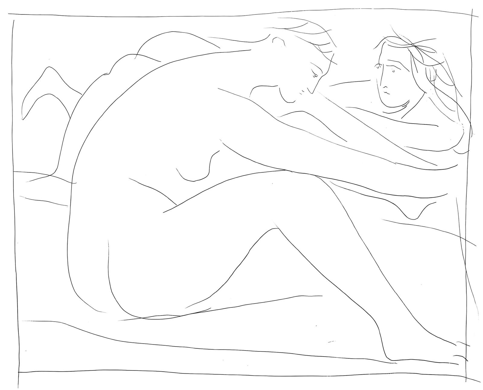 Pablo Picasso, Deux femmes nues, Les Metamorphoses, Limited Edition Lithograph: Lithograph on velin papier Verge fin blanc des papeteries de Bellerive paper. Paper size: 11.02 x 8.66 inches; image size: 4.4 x 5.4 inches. Inscription: Unsigned and unnumbered, as issued.