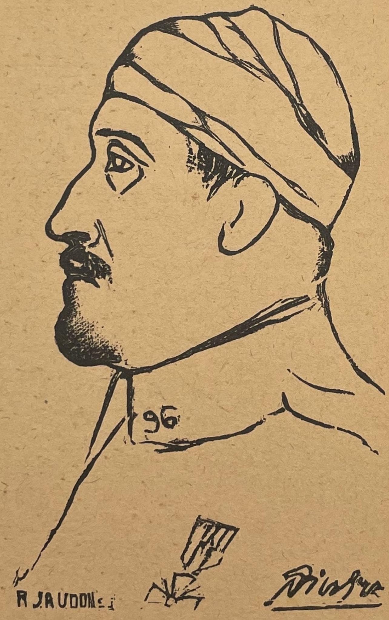 Pablo Picasso, Composition (Horodisch C2), Calligrammes, Limited Edition Woodcut: Woodcut on velin de cuve a la forme des papeteries d'Arches paper. Paper size: 9.055 x 5.87 inches. Excellent condition. Unsigned and unnumbered, as issued. Notes: From the volume, Calligrammes, poeme