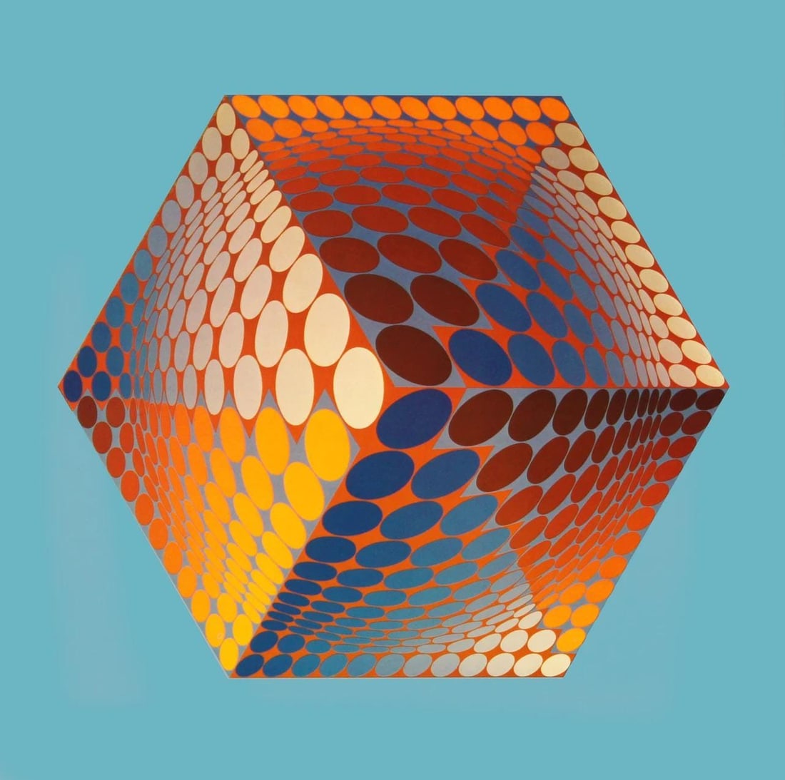 Victor Vasarely, Composition, Hexagone, Limited Edition Heliogravure (1 of 4)