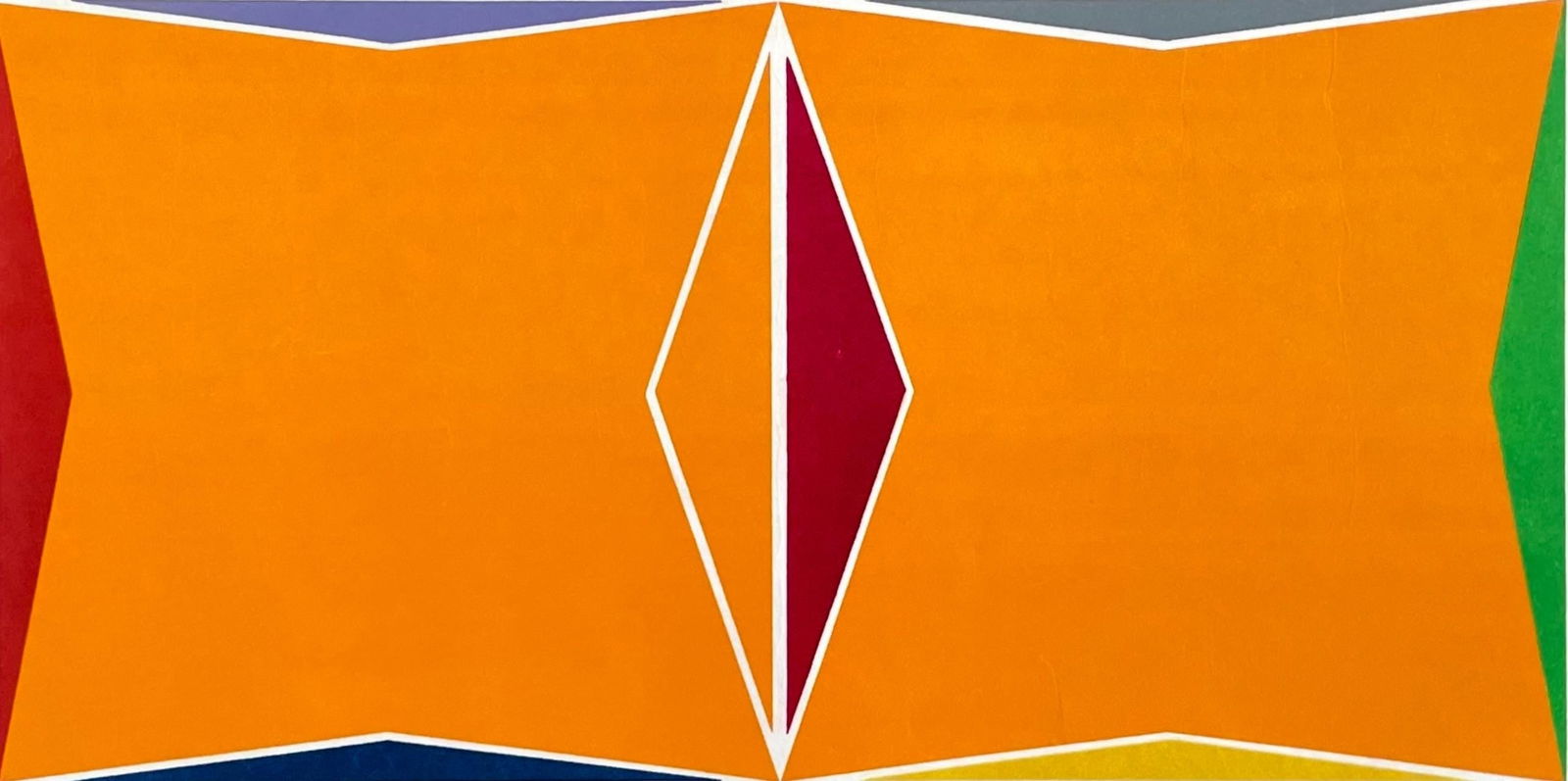 Larry Zox, Two Square Composition, Signed, Limited Edition Silkscreen: Silkscreen on Japon nacre paper. Paper Size: 20 x 26 inches; 8 x 16 inches, image size. Inscription: Hand signed and numbered, as issued. Condition: Excellent. Notes: Published and printed 1970, from