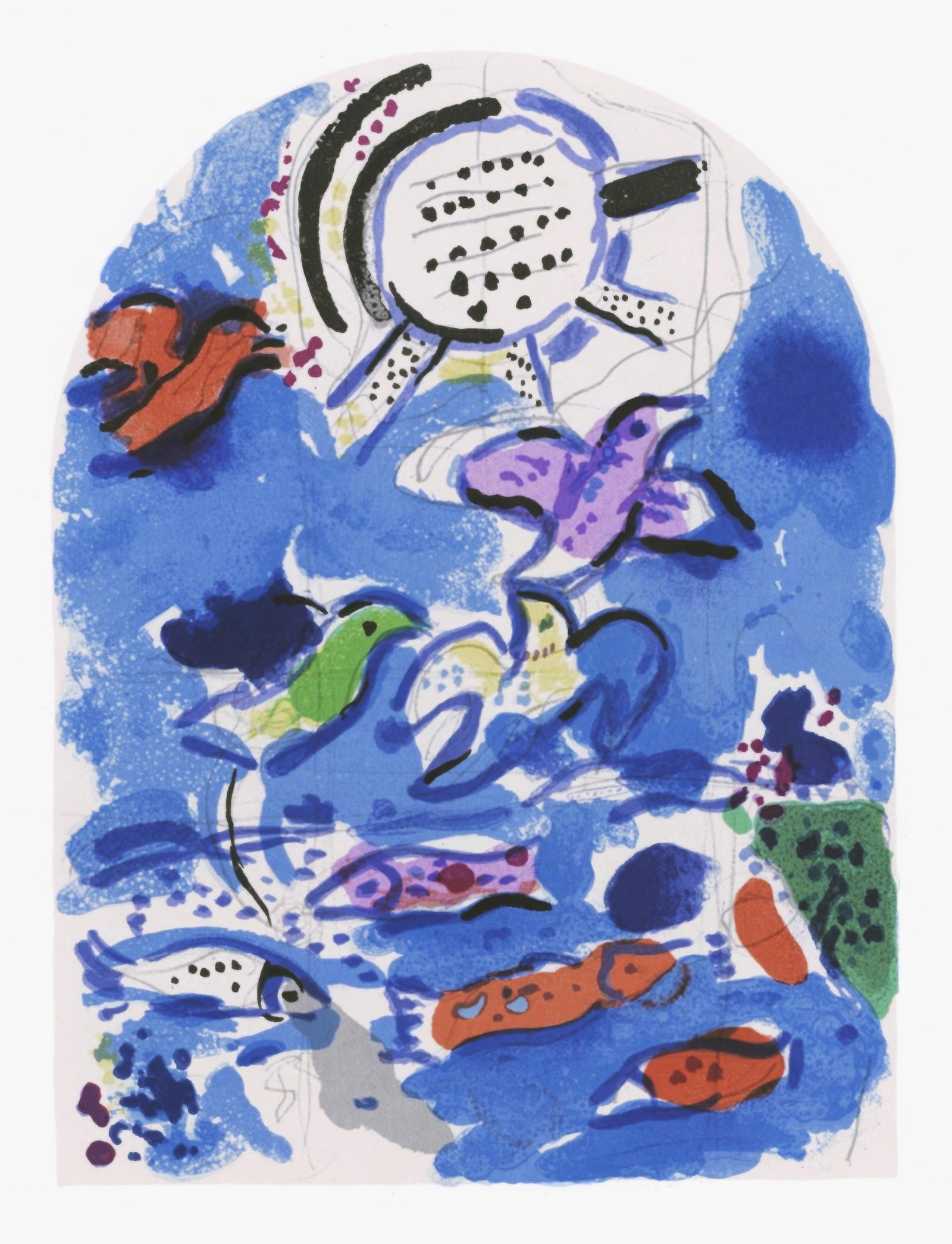 Marc Chagall, Tribe of Reuben, from The Jerusalem Windows, Limited Edition Lithograph, 1962 (1 of 4)