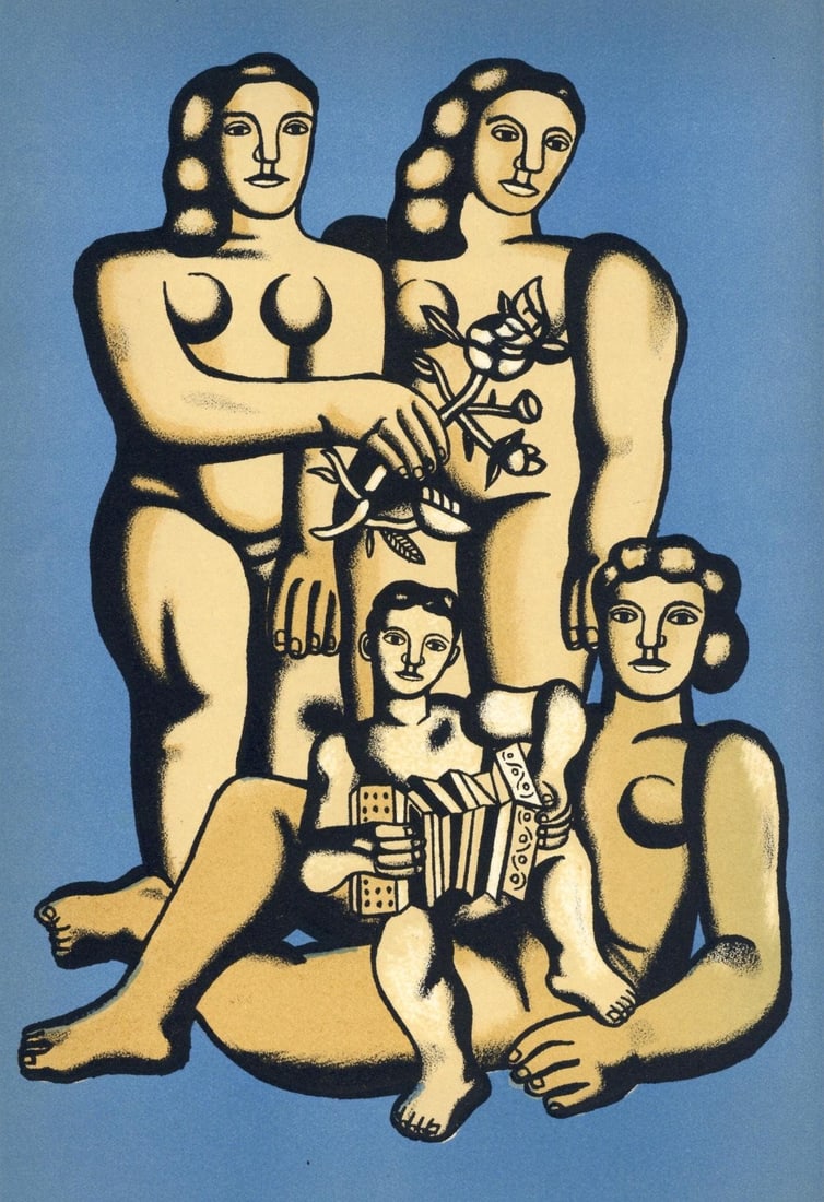 Fernand Leger, Composition, Mon ami Leger, Limited Edition Lithograph: Lithograph and stencil on velin d'Arches paper. Paper size: 10.83 x 7.68 inches. Excellent condition. Inscription: Unsigned and unnumbered, as issued. Notes: From the album, Mon ami Leger par Andre