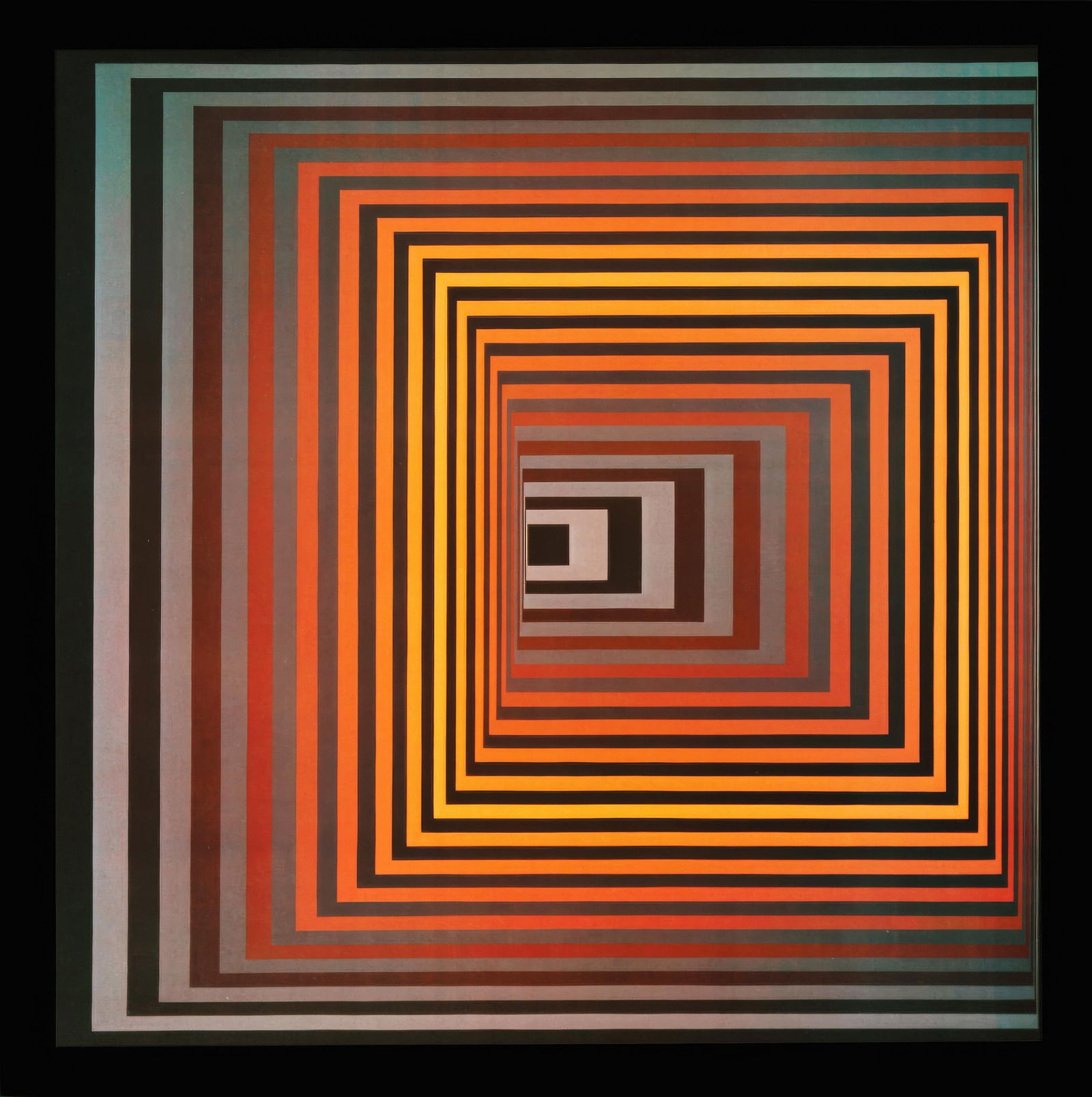 Victor Vasarely, Vonal-Fegn, from Progressions II, Original Edition Heliogravure, 1972: This exquisite heliogravure by Victor Vasarely (1906-1997), titled Vonal-Fegn, originates from the 1972 folio Progressions II, published and printed by Editions du Griffon, Neuchatel, Switzerland.