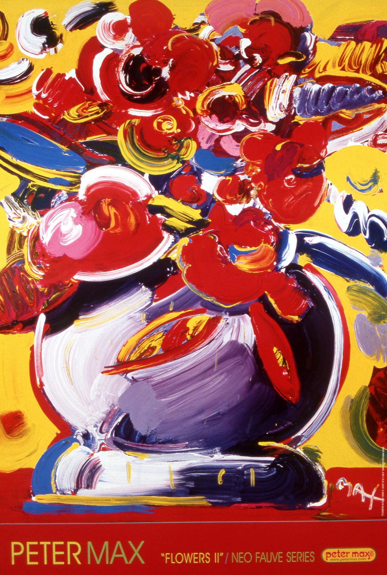 Peter Max, Flowers II - Neo-Fauve, 2000, Hand Signed, Official Edition Offset Lithograph (1 of 4)