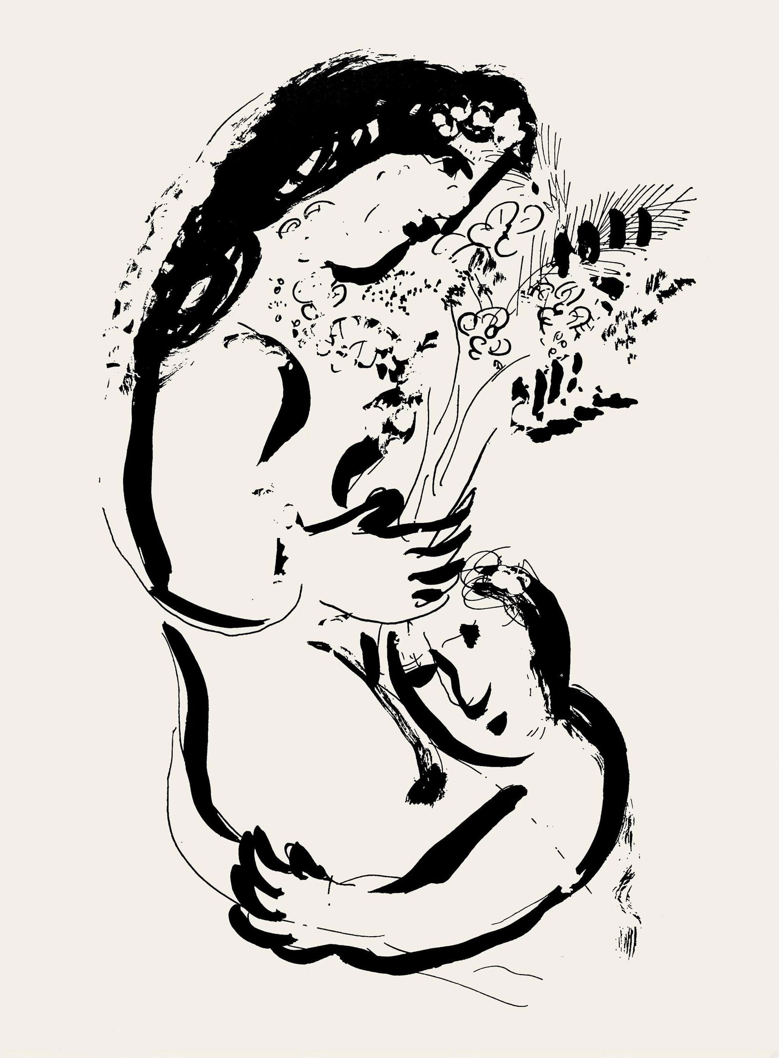 Marc Chagall, Composition (Cramer 33), Derriere le miroir, Limited Edition Lithograph: Lithograph on velin paper. Paper size: 15 x 11 inches. Excellent condition. Inscription: Unsigned and unnumbered, as issued. Notes: From Derriere le miroir, N deg 99-100. Published by Aime Maeght,