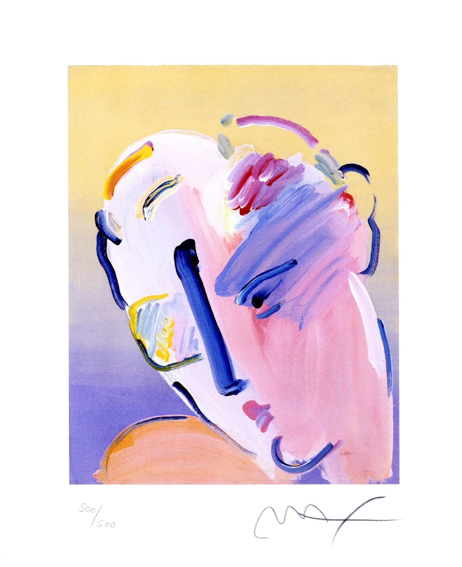 Peter Max, Neo Man In Love Ver. II, Hand Signed, Official Limited Edition Lithograph: Lithograph in colors on archival paper. Paper size: 11 x 9 inches. Inscription: Hand signed by Peter Max and numbered, as issued. Condition: Excellent. Notes: Published and printed by Via Max, Inc.,