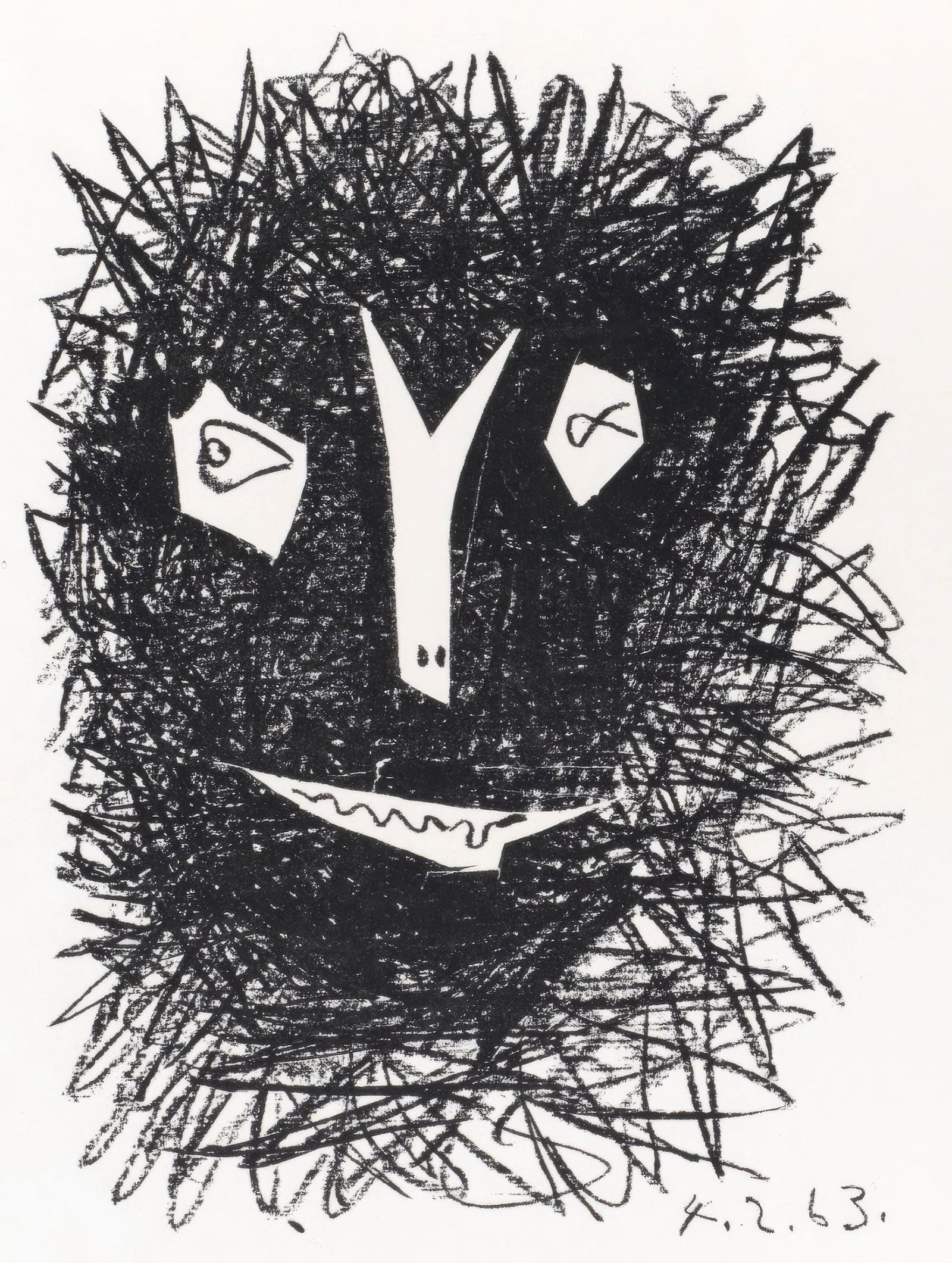 Pablo Picasso, Mask, from Picasso Lithographe IV, 1956-1963, Limited Edition Lithograph, 1964 (1 of 4)