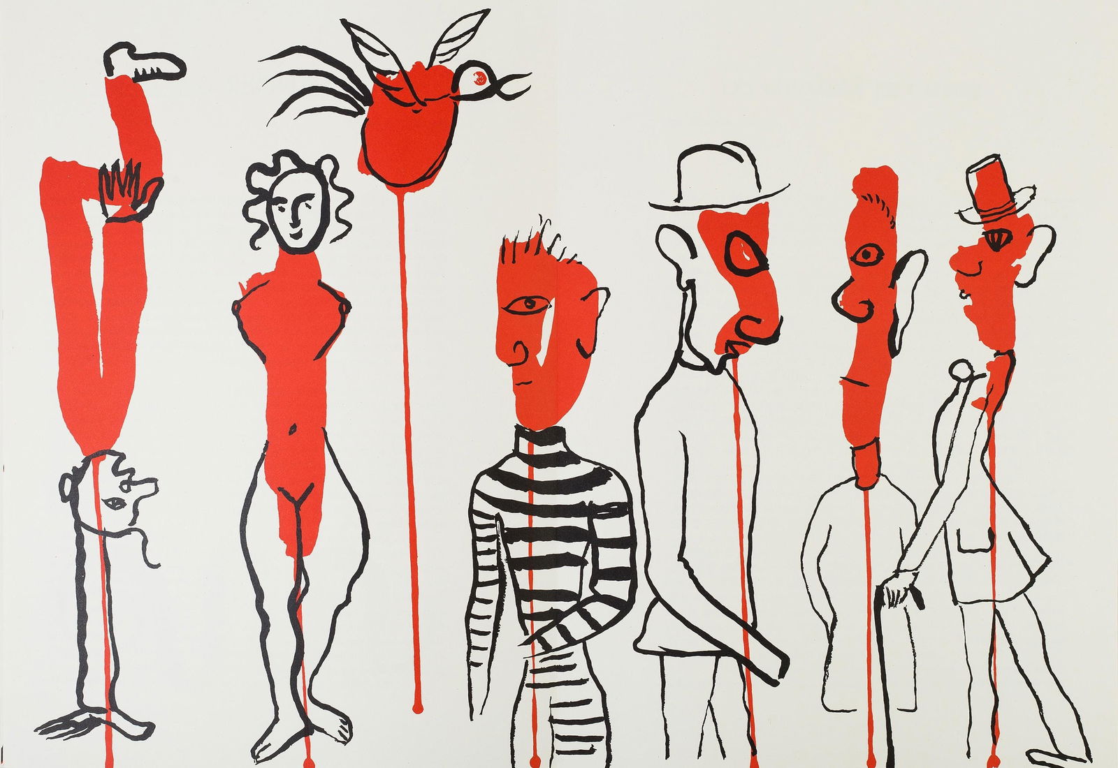 Alexander Calder, Composition, Derriere le miroir, Limited Edition Lithograph: Lithograph on velin paper. Paper Size: 15 x 22 inches. Excellent condition, with centerfold, as issued. Inscription: Unsigned and unnumbered, as issued. Notes: From Derriere le miroir, N deg 156,