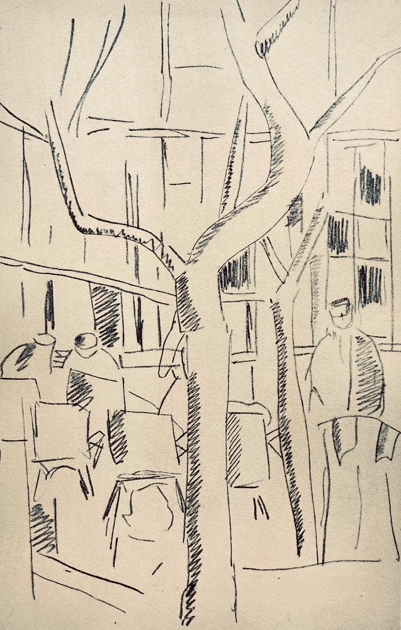 Fernand Leger, Dans Verdun, Dessins de Guerre 1915-16, Limited Edition Lithograph: Lithograph, stencil on velin paper. Paper Size: 10 x 7.75 inches. Inscription: Unsigned and unnumbered, as issued. Condition: Very good/excellent, consistent with age. Notes: From the folio, Fernand L