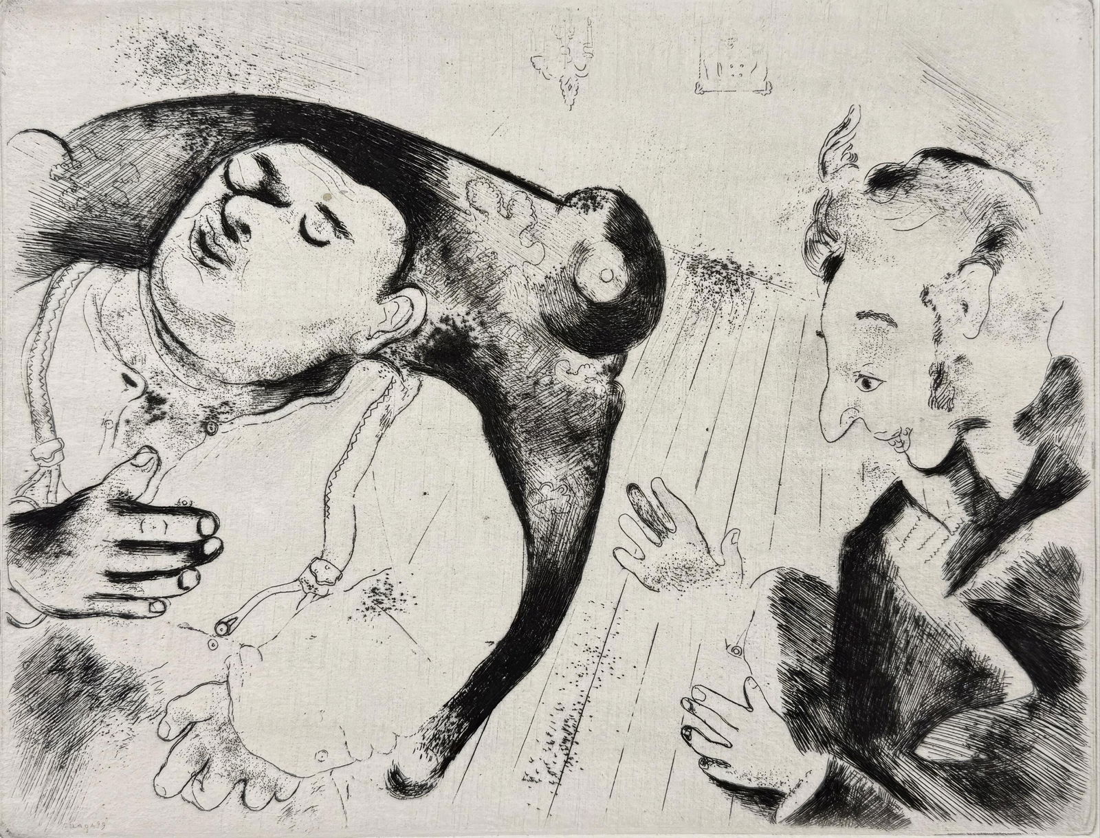 Marc Chagall, Tchitchikov and Sobakevitch Discuss Business, from Dead Souls, Limited Edition (1 of 4)