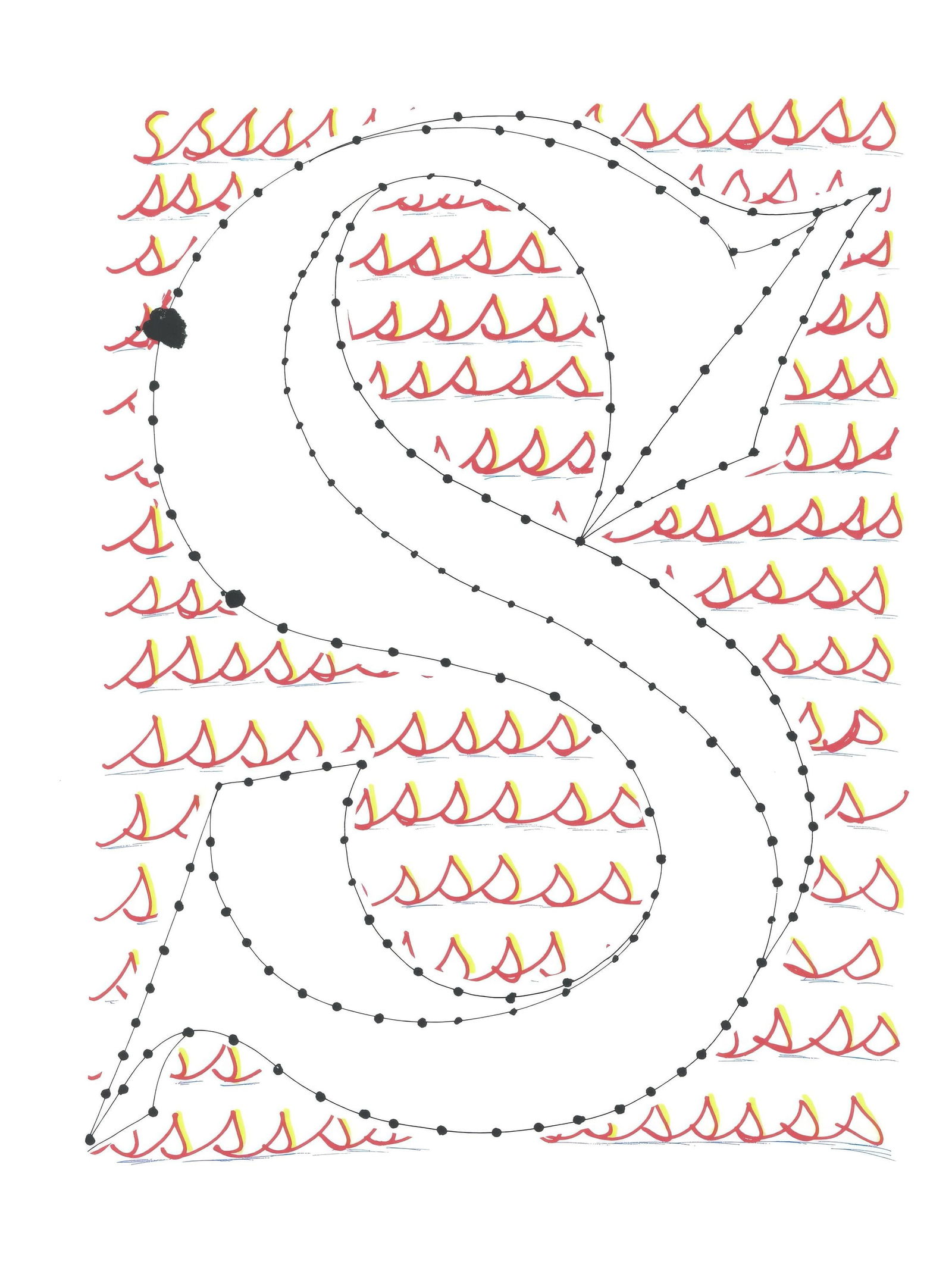 David Hockney, Letter S, from Hockney's Alphabet, Limited Edition Lithograph, 1991: This exquisite lithograph by David Hockney (born 1937), titled Letter S, from the folio Hockney's Alphabet, Drawings by David Hockney, originates from the 1991 edition published by Aids Crisis Trust,