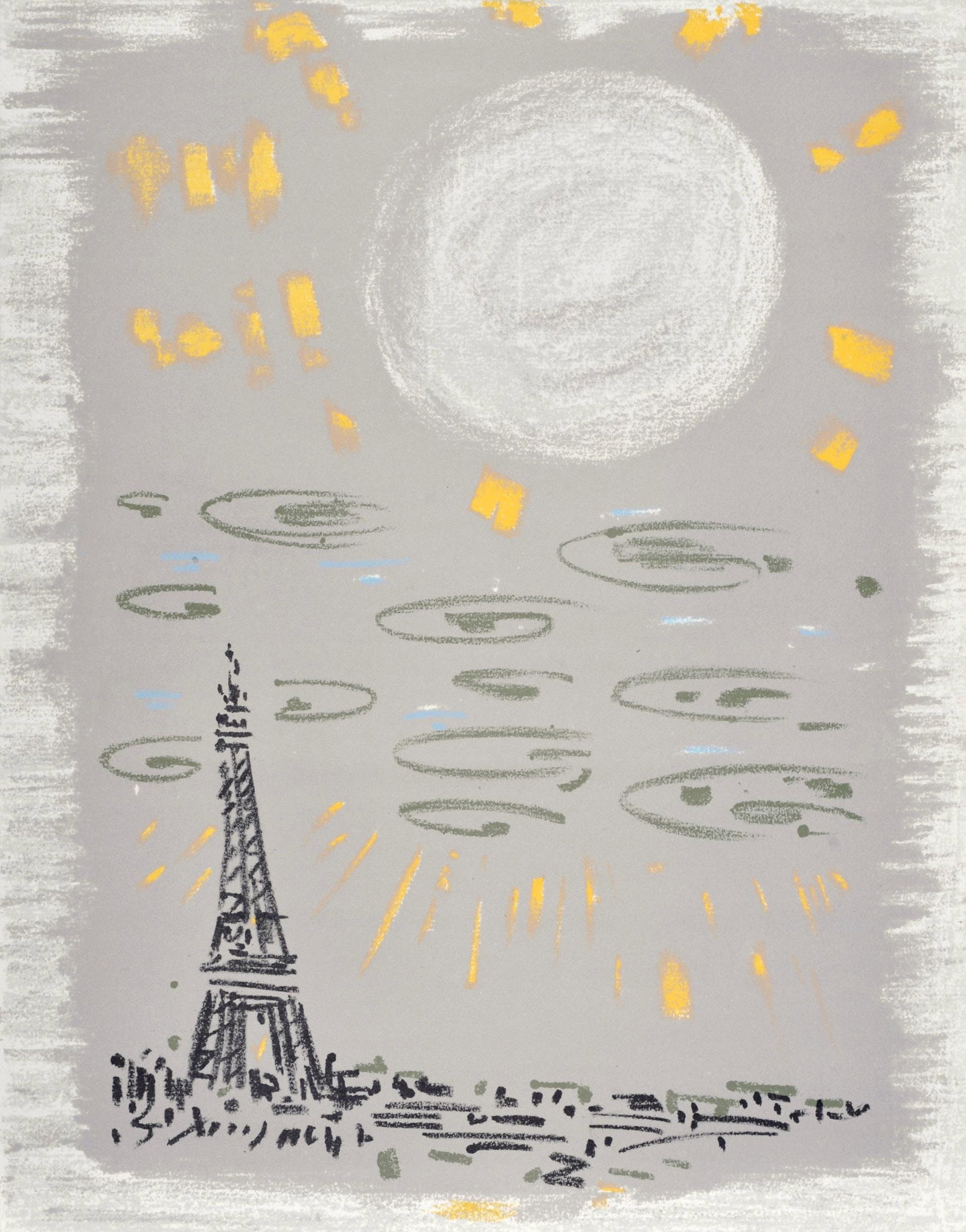 Andre Masson, La Tour Eiffel au ciel gris, Regards sur Paris, Limited Edition Lithograph (1 of 4)